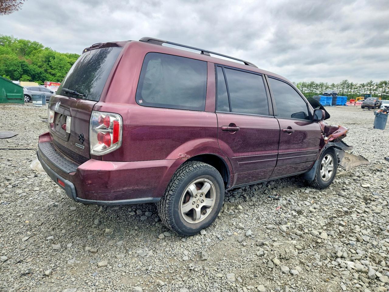 2007 Honda Pilot Exl Burgundy vin: 2HKYF18737H521395