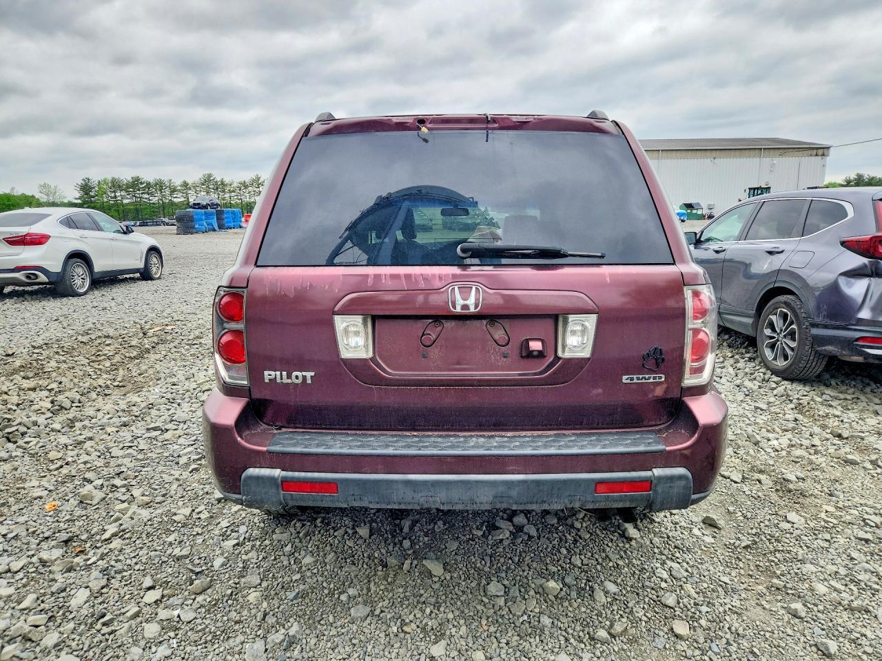 2007 Honda Pilot Exl Burgundy vin: 2HKYF18737H521395