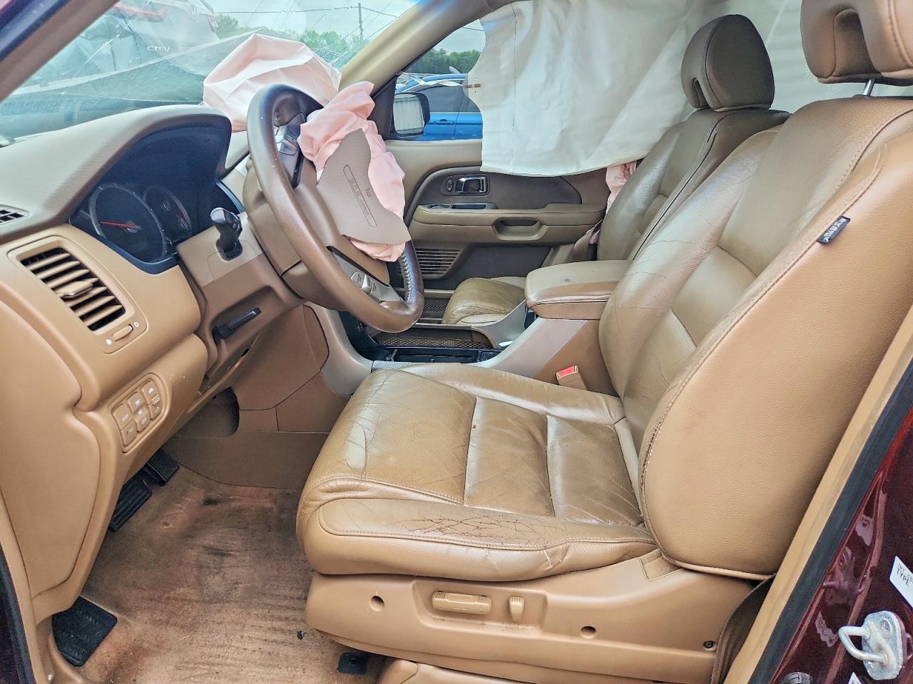 2007 Honda Pilot Exl Burgundy vin: 2HKYF18737H521395