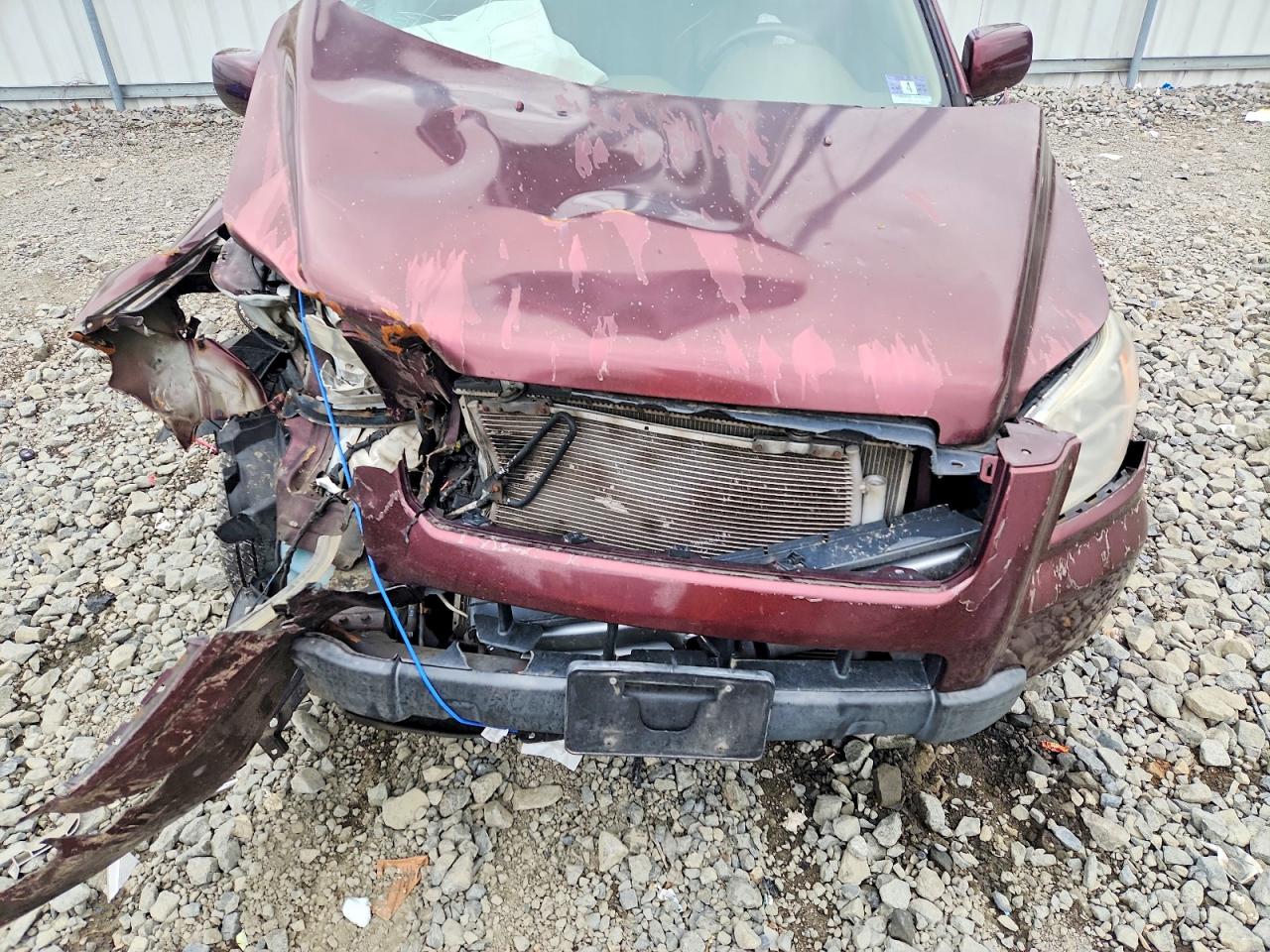 2007 Honda Pilot Exl Burgundy vin: 2HKYF18737H521395