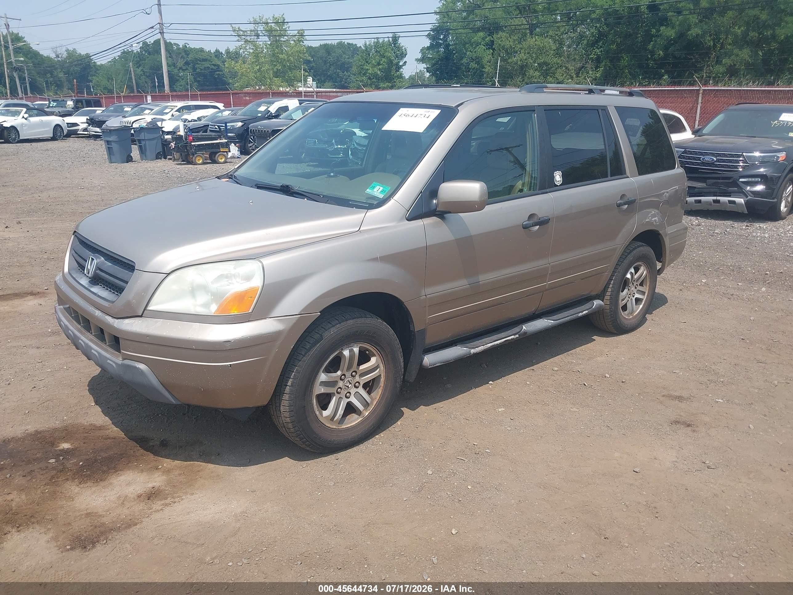 2004 Honda Pilot Ex-l Beige vin: 2HKYF18744H527055