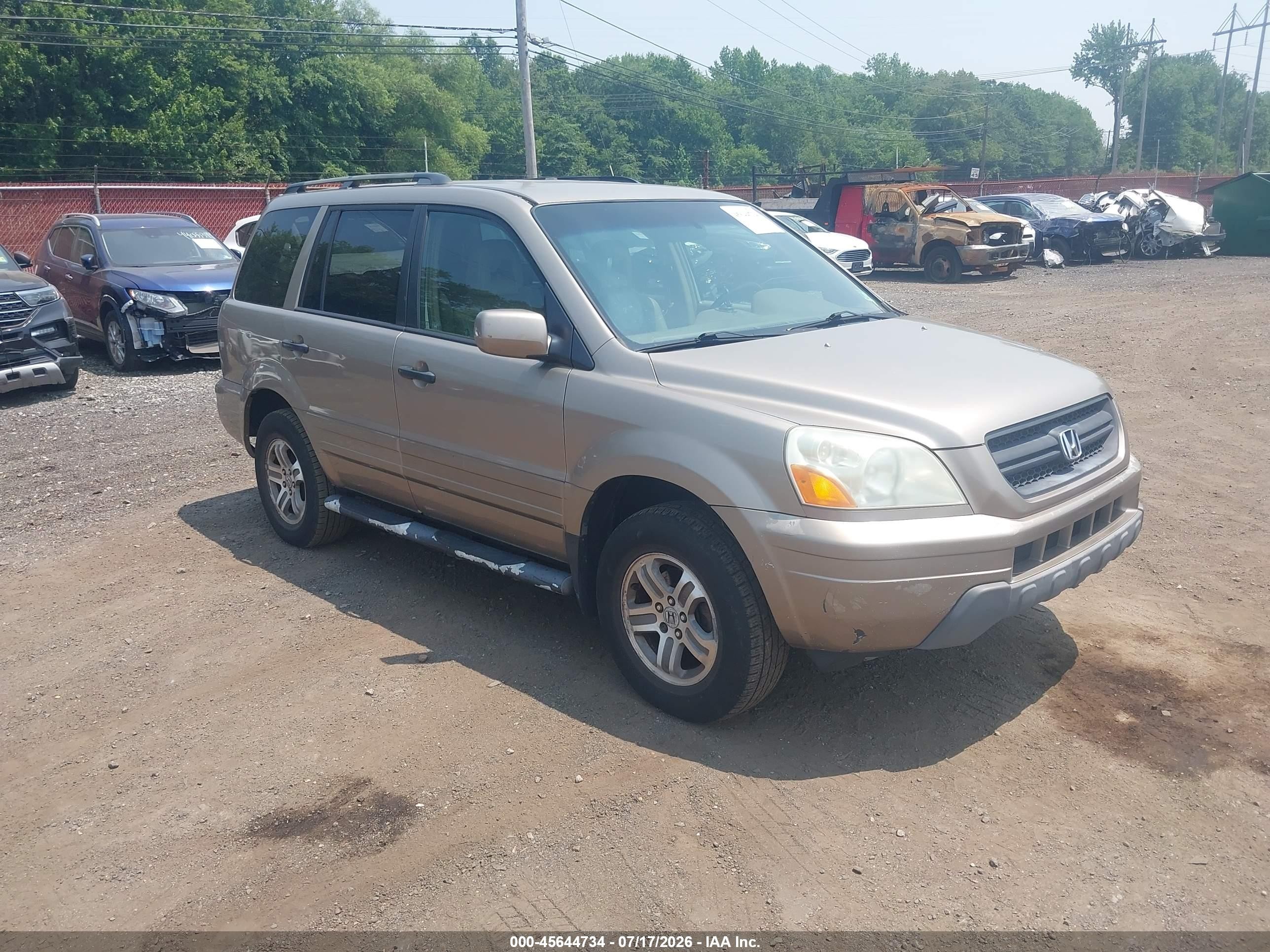 2004 Honda Pilot Ex-l Beige vin: 2HKYF18744H527055