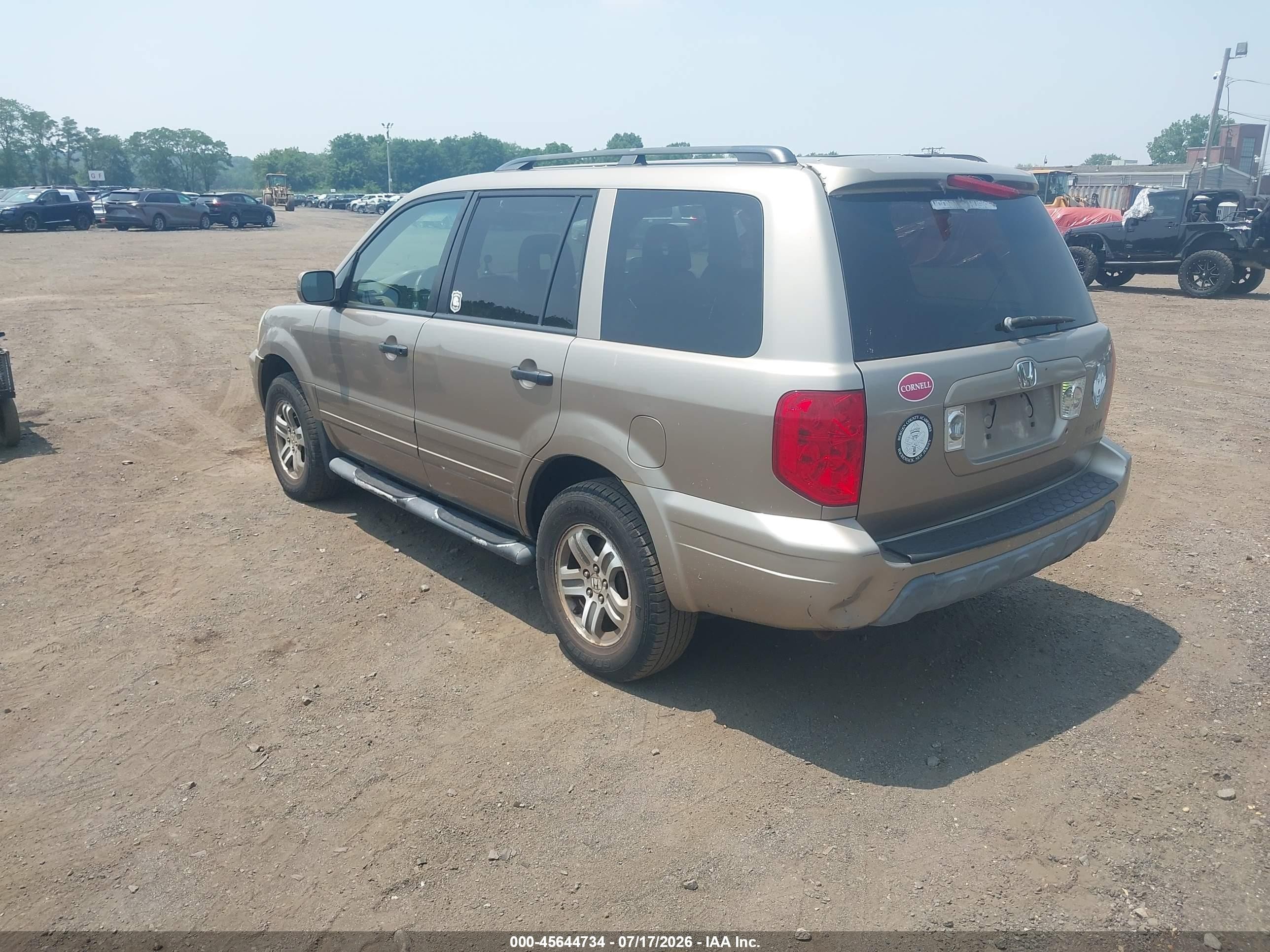 2004 Honda Pilot Ex-l Beige vin: 2HKYF18744H527055