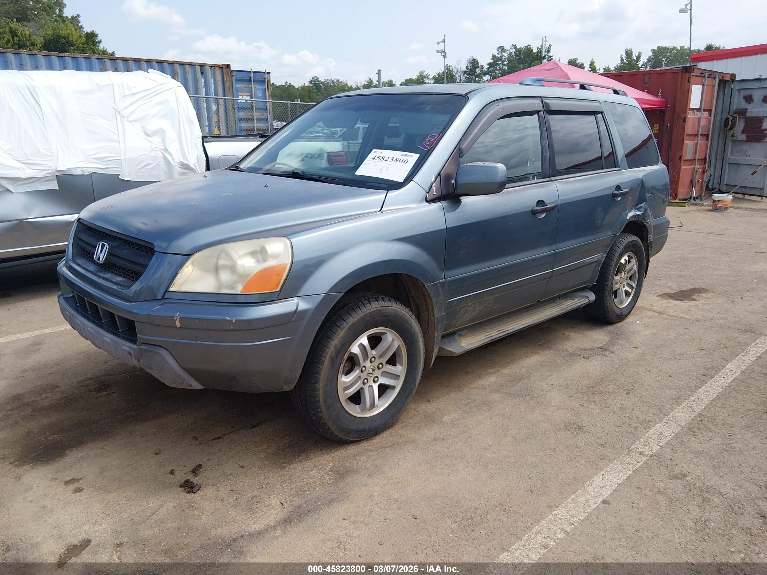 2005 Honda Pilot Ex-l Light Blue vin: 2HKYF18745H524514
