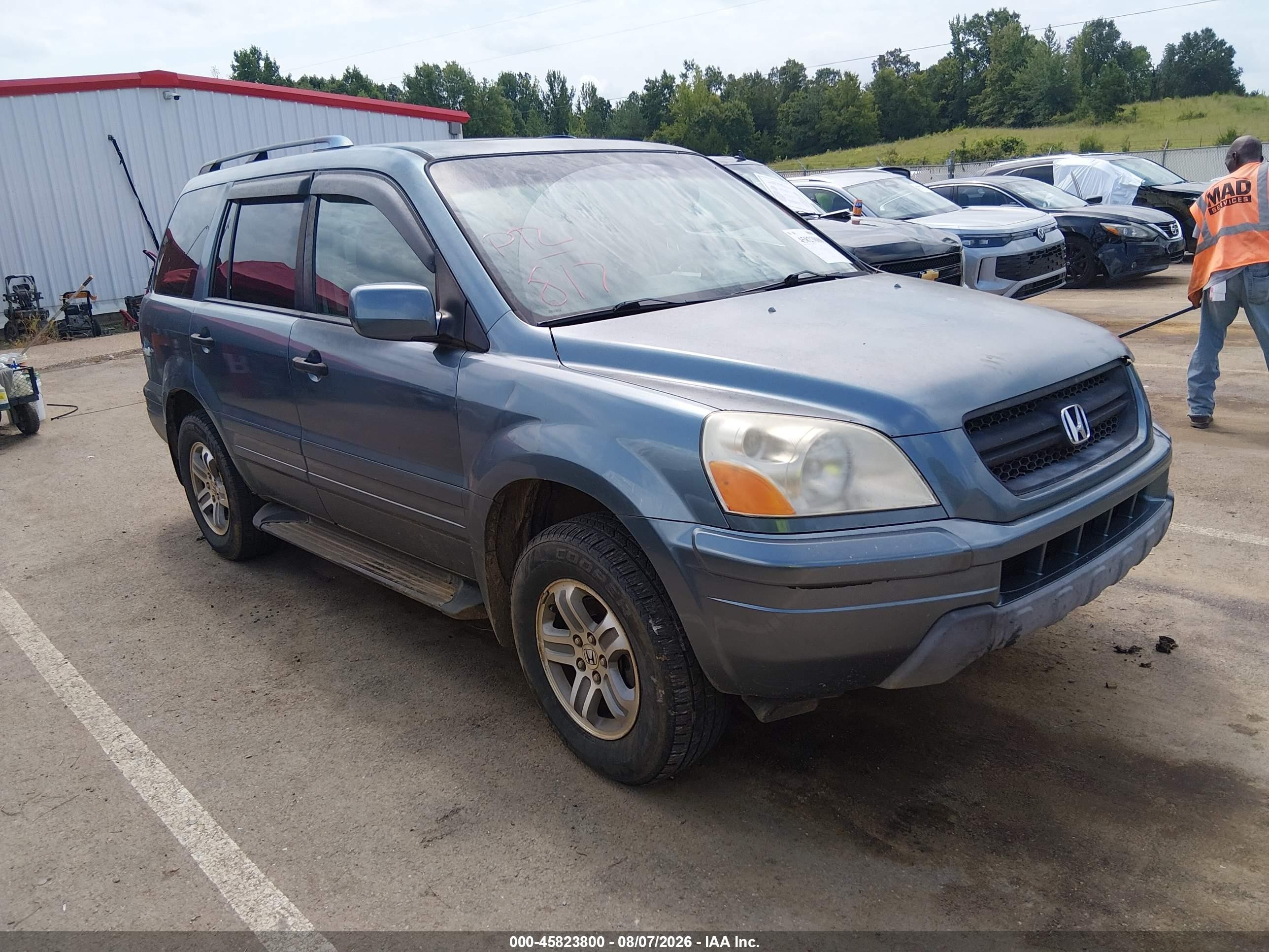 2005 Honda Pilot Ex-l Light Blue vin: 2HKYF18745H524514