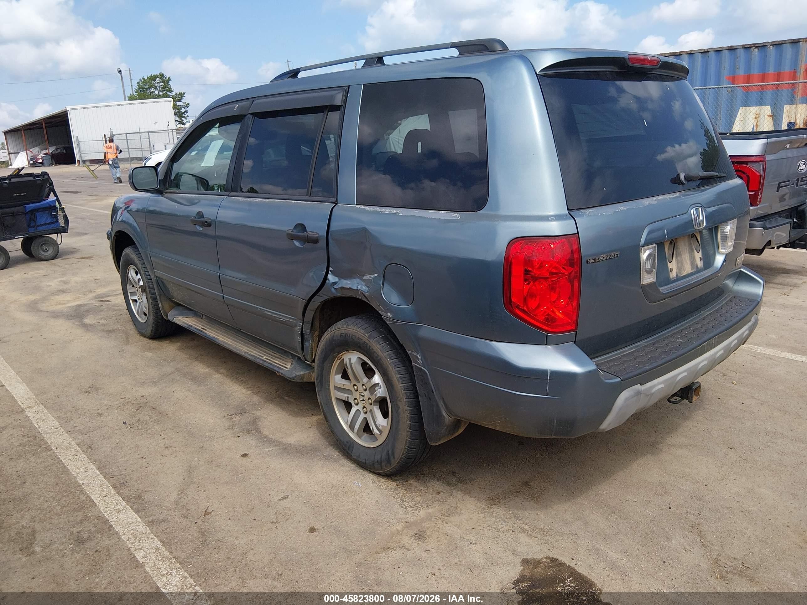 2005 Honda Pilot Ex-l Light Blue vin: 2HKYF18745H524514