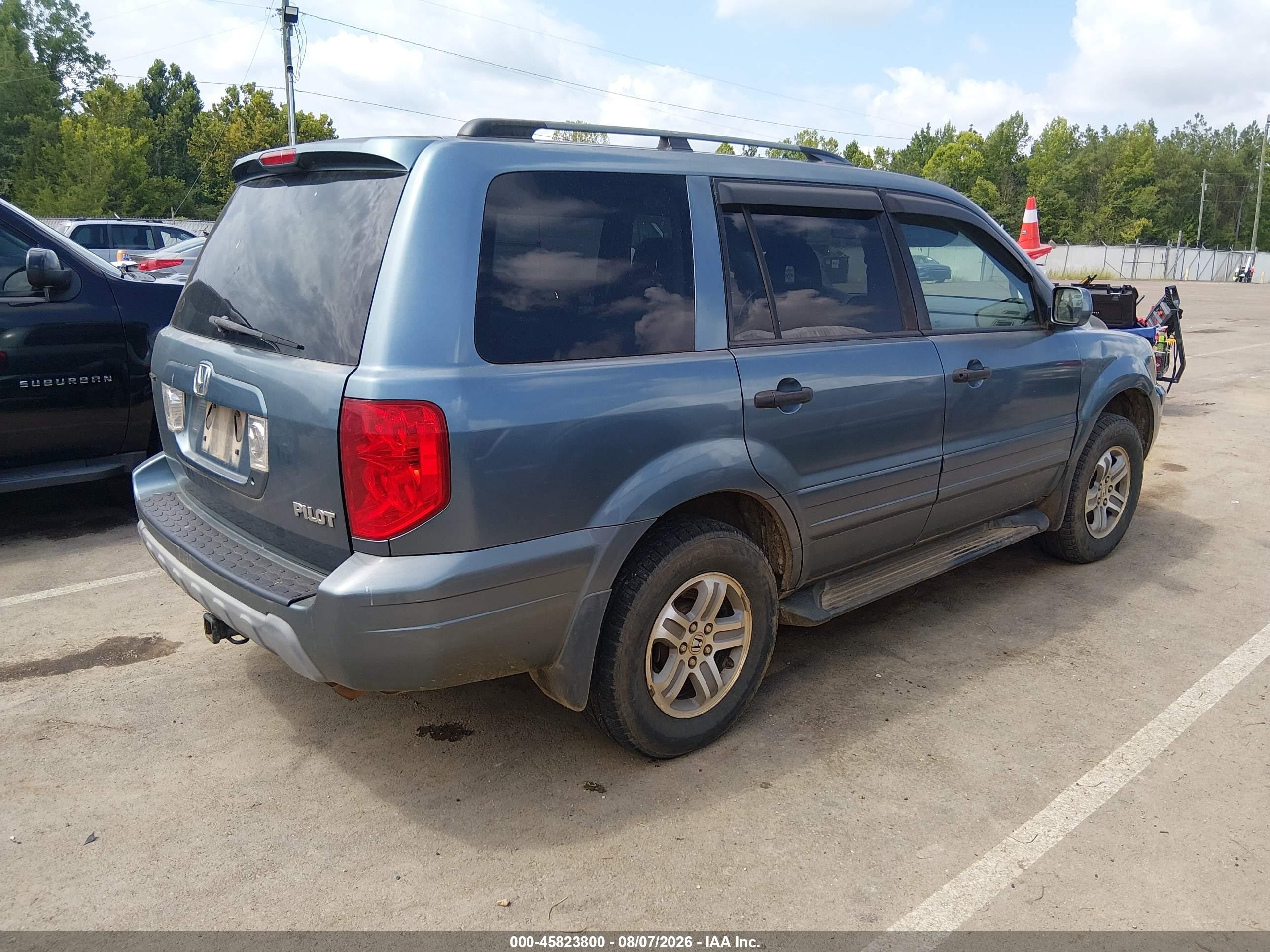 2005 Honda Pilot Ex-l Light Blue vin: 2HKYF18745H524514