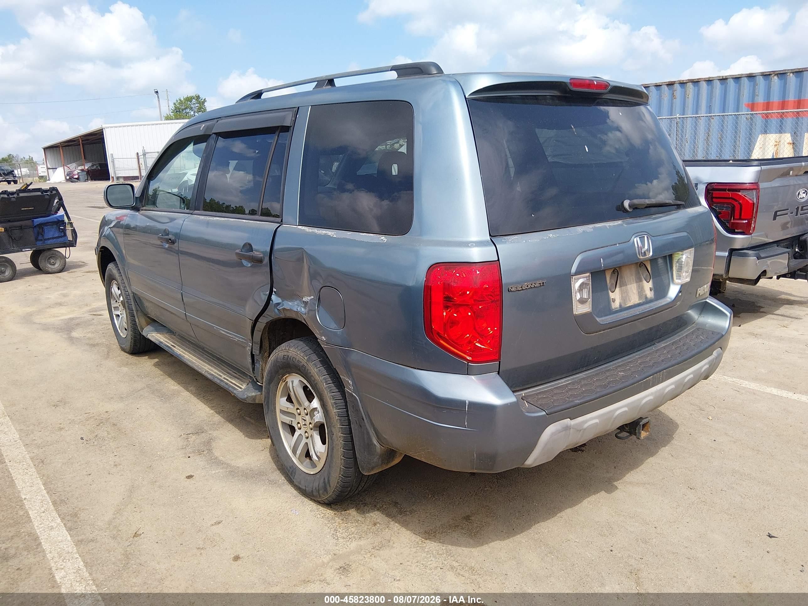 2005 Honda Pilot Ex-l Light Blue vin: 2HKYF18745H524514