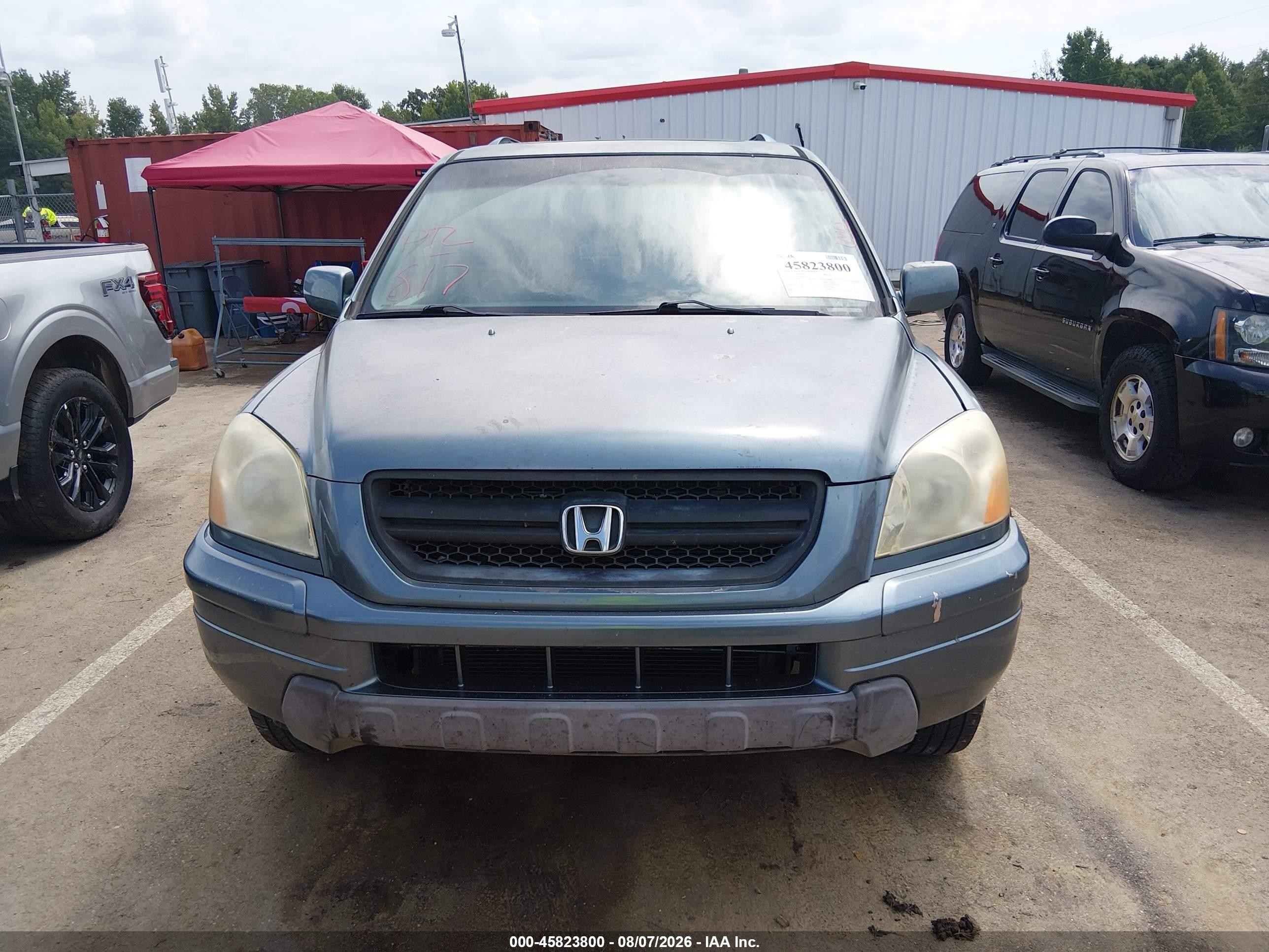 2005 Honda Pilot Ex-l Light Blue vin: 2HKYF18745H524514