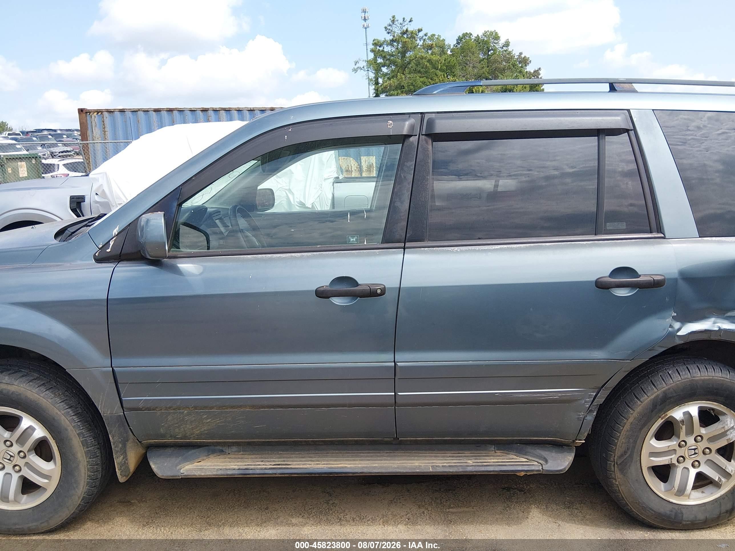 2005 Honda Pilot Ex-l Light Blue vin: 2HKYF18745H524514
