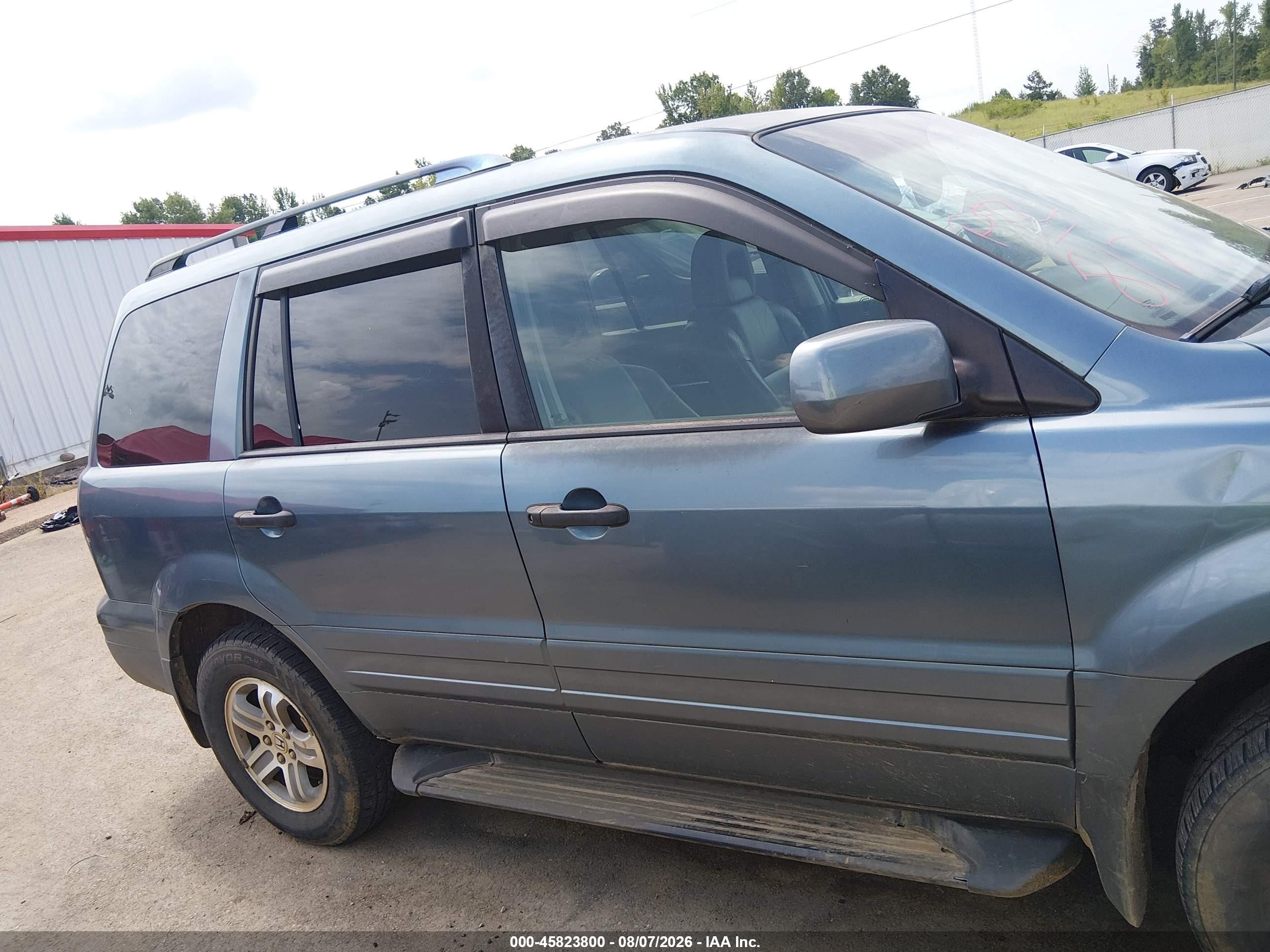 2005 Honda Pilot Ex-l Light Blue vin: 2HKYF18745H524514