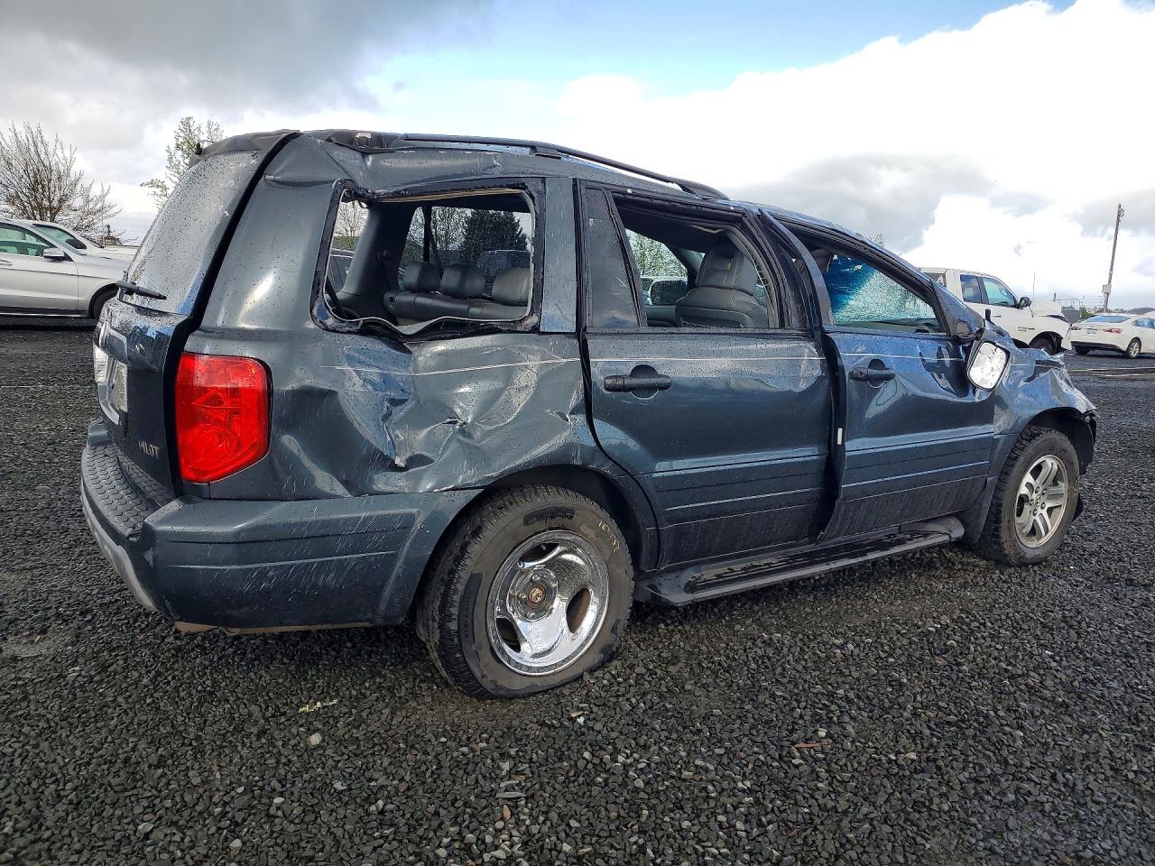 2004 Honda Pilot Exl Blue vin: 2HKYF18754H540347