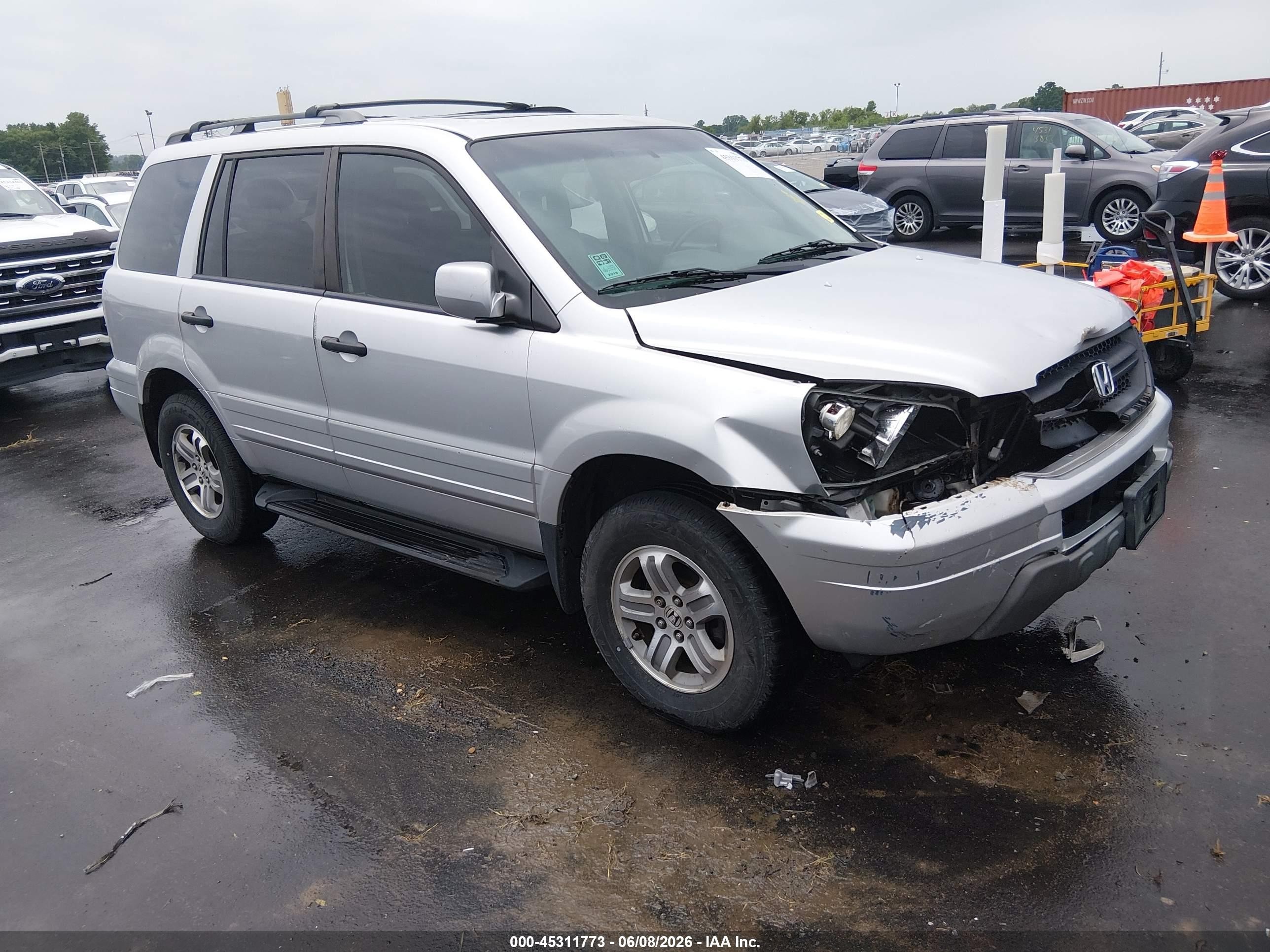 2005 Honda Pilot Ex-l Silver vin: 2HKYF18755H513120