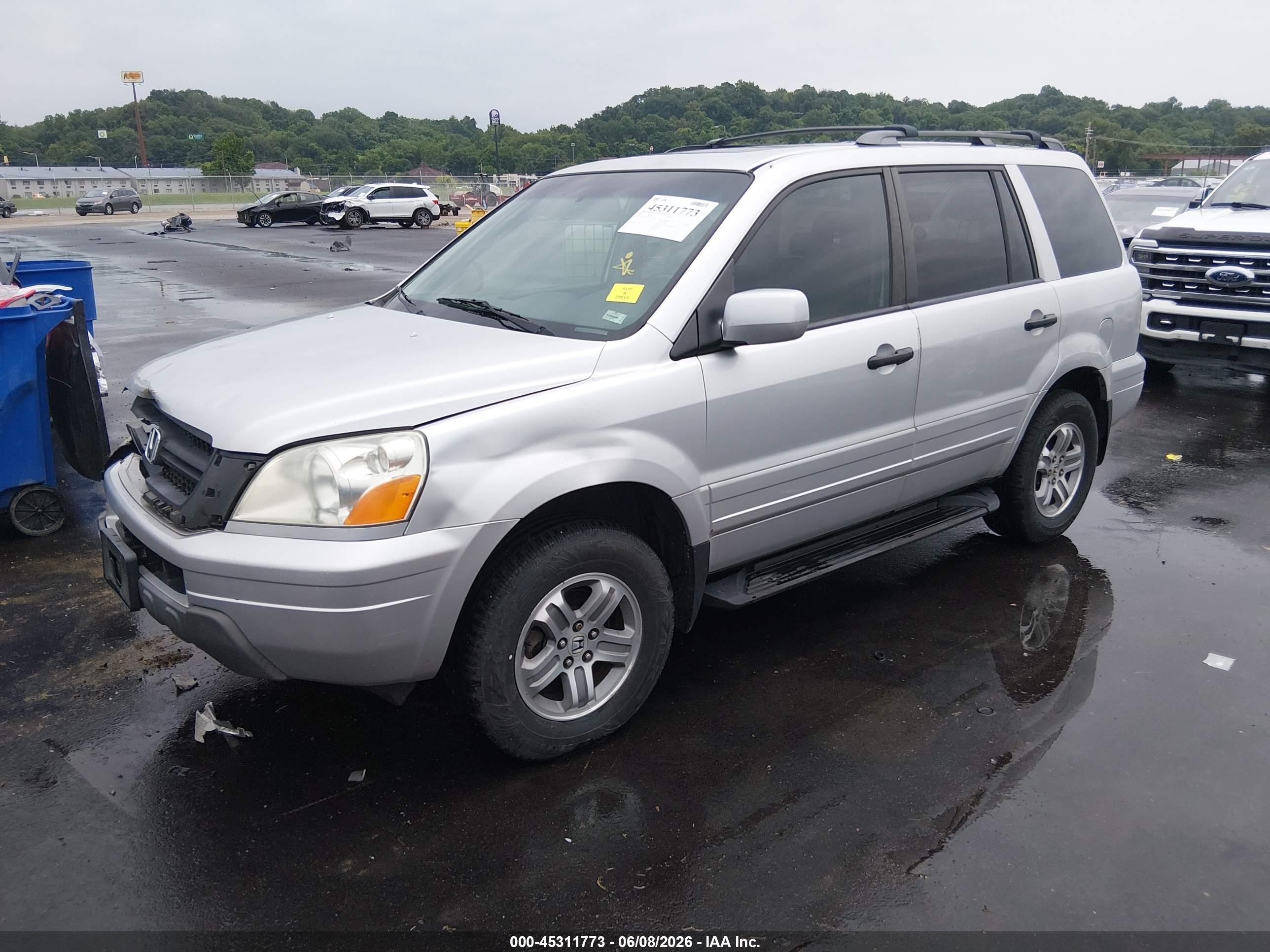 2005 Honda Pilot Ex-l Silver vin: 2HKYF18755H513120