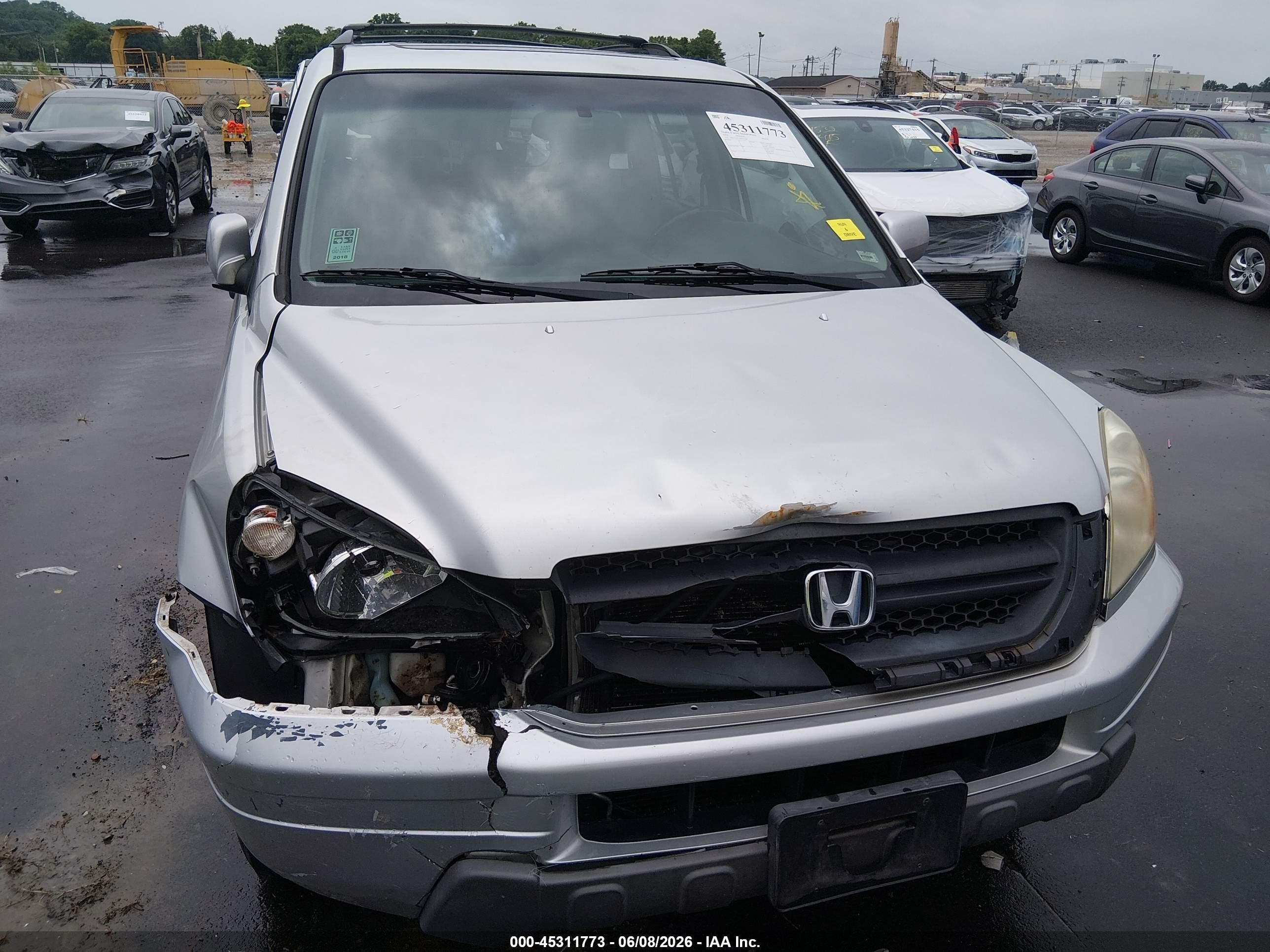 2005 Honda Pilot Ex-l Silver vin: 2HKYF18755H513120