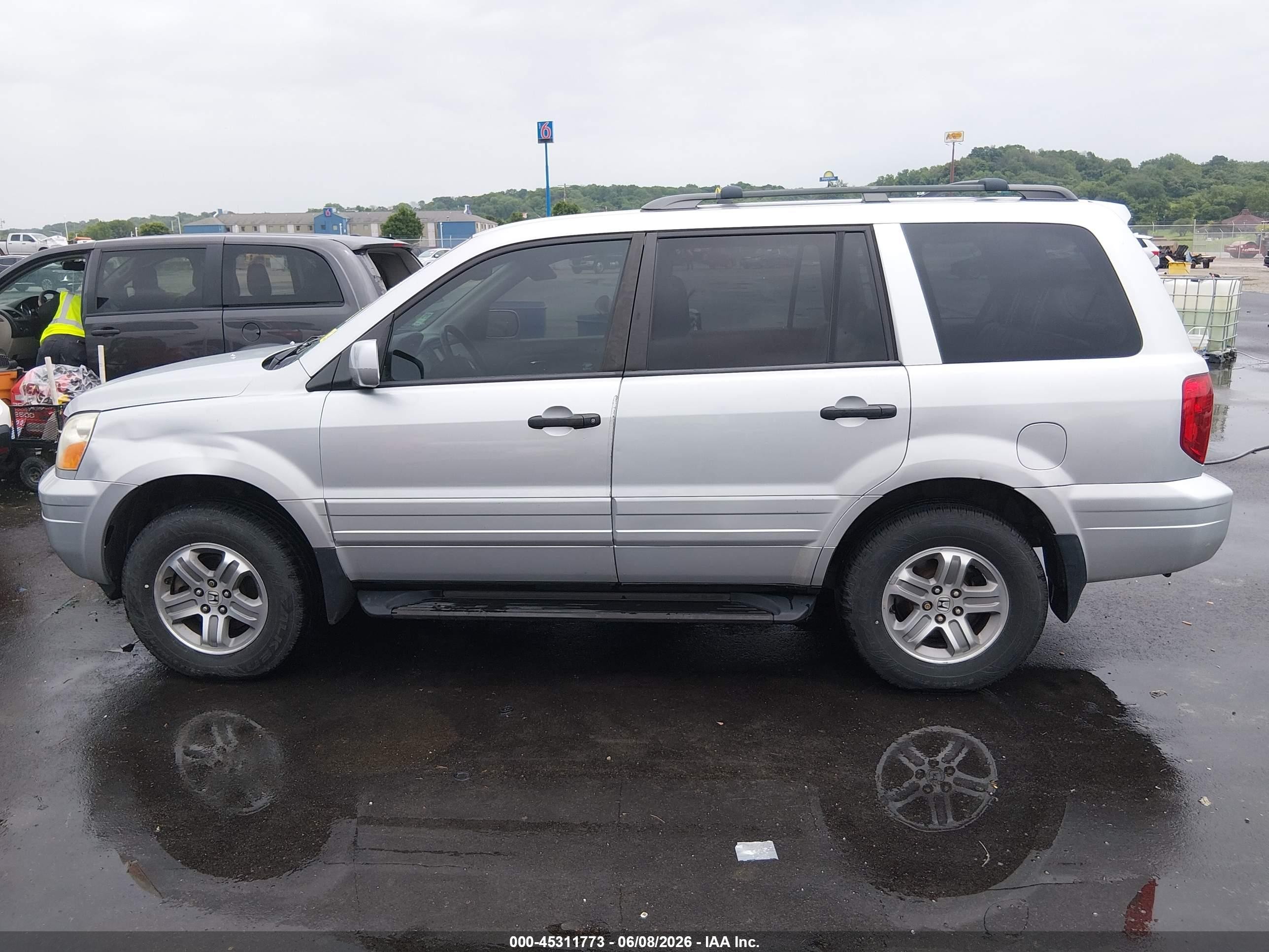 2005 Honda Pilot Ex-l Silver vin: 2HKYF18755H513120