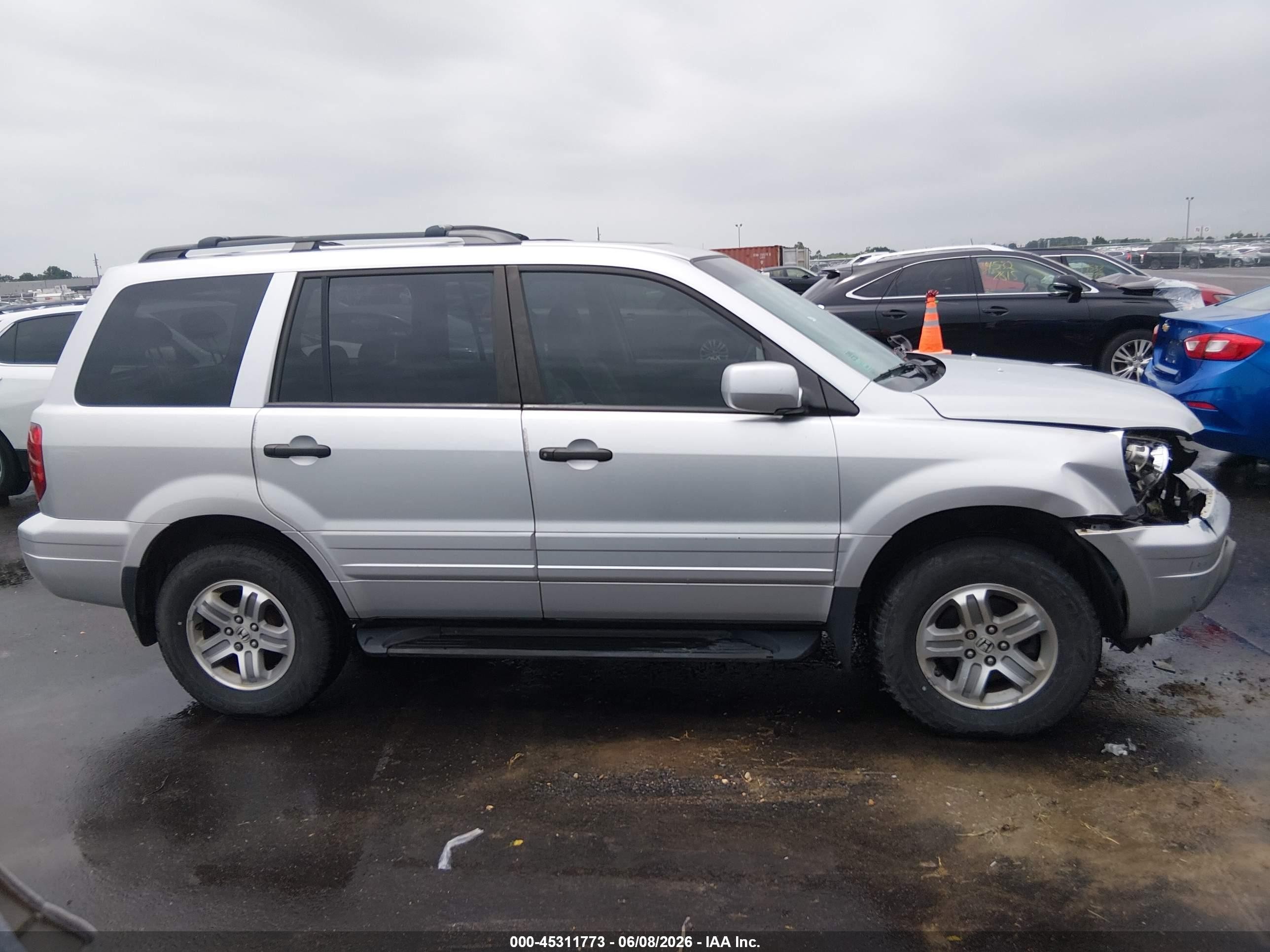 2005 Honda Pilot Ex-l Silver vin: 2HKYF18755H513120