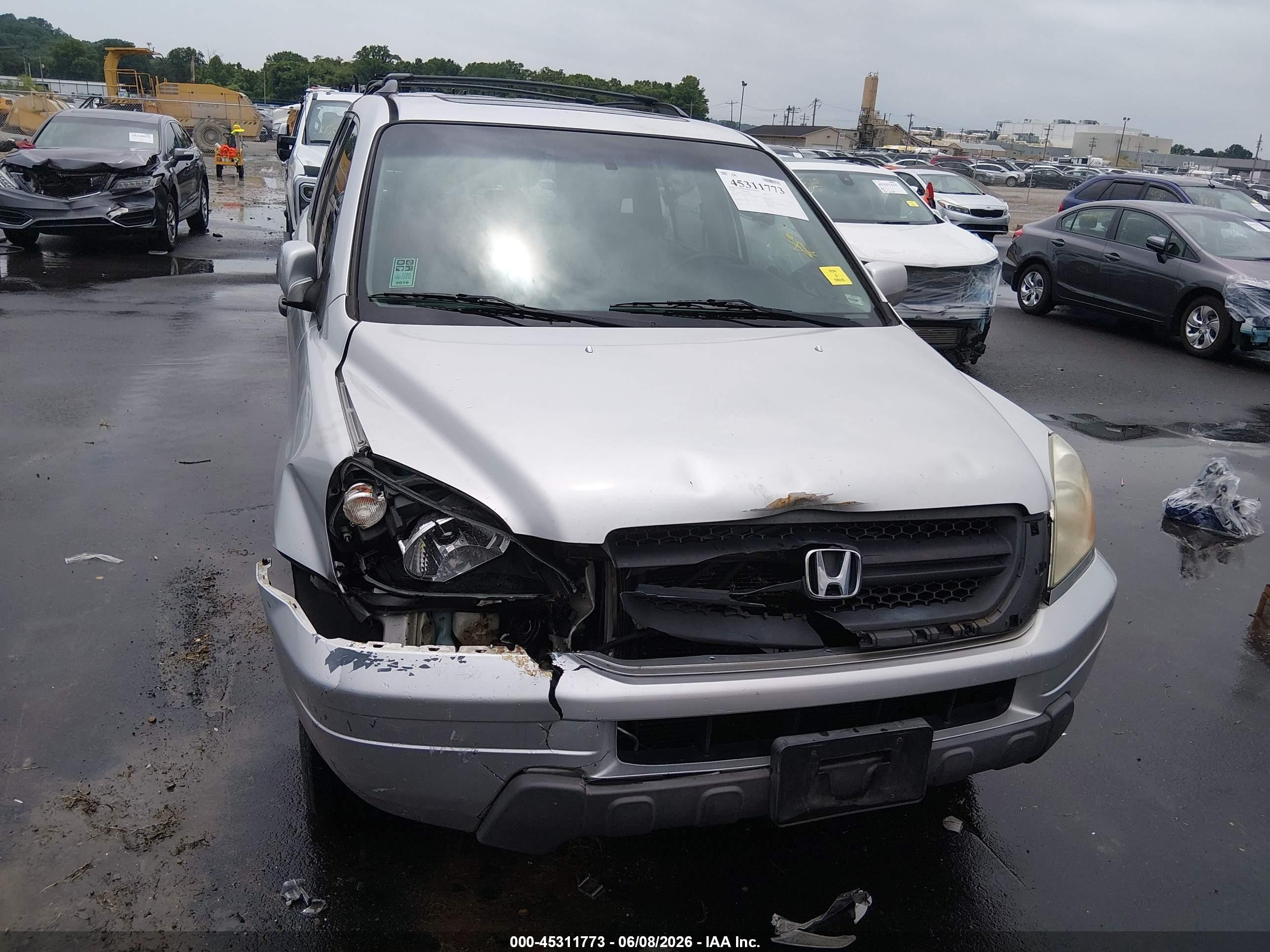 2005 Honda Pilot Ex-l Silver vin: 2HKYF18755H513120
