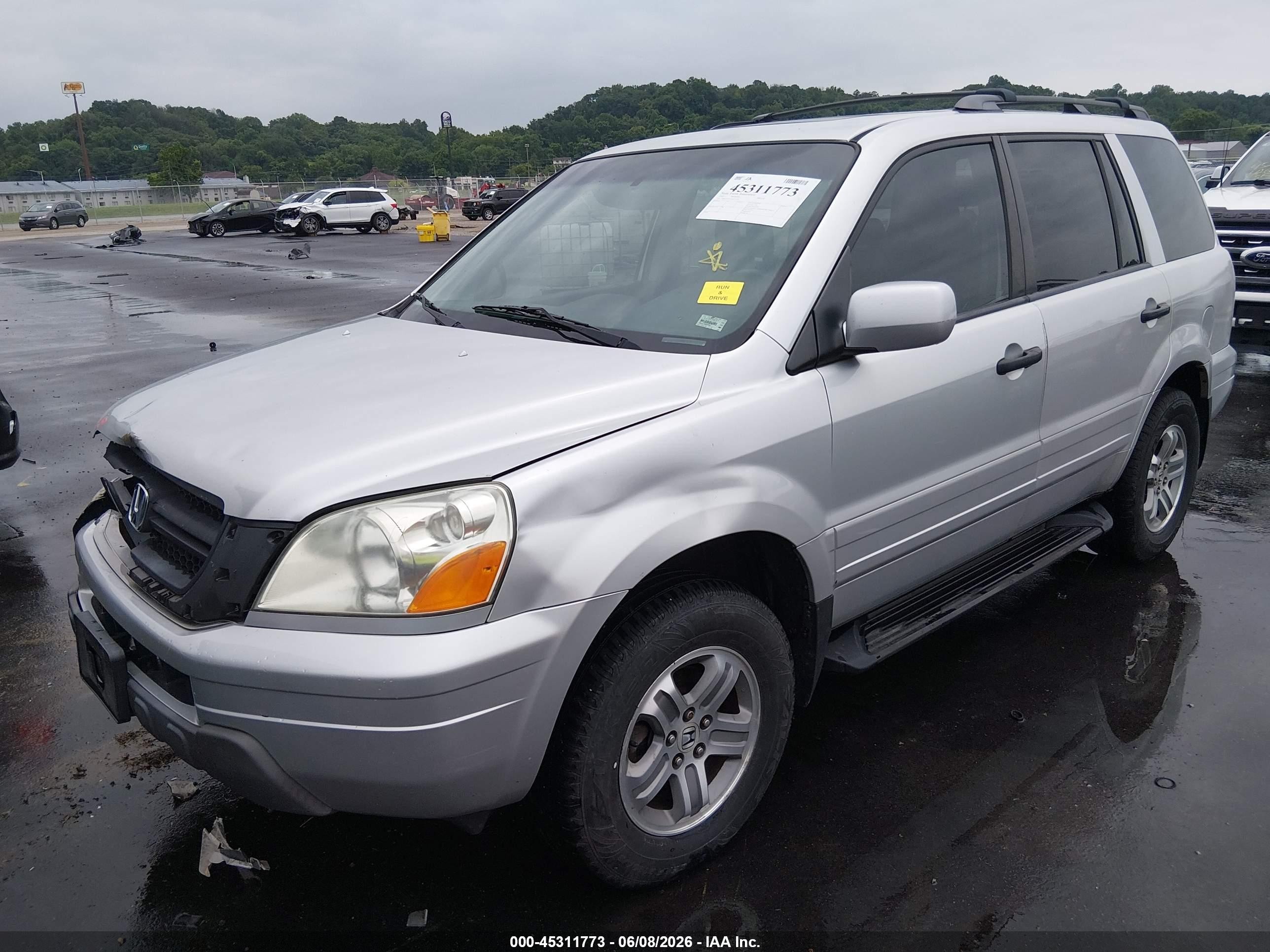 2005 Honda Pilot Ex-l Silver vin: 2HKYF18755H513120