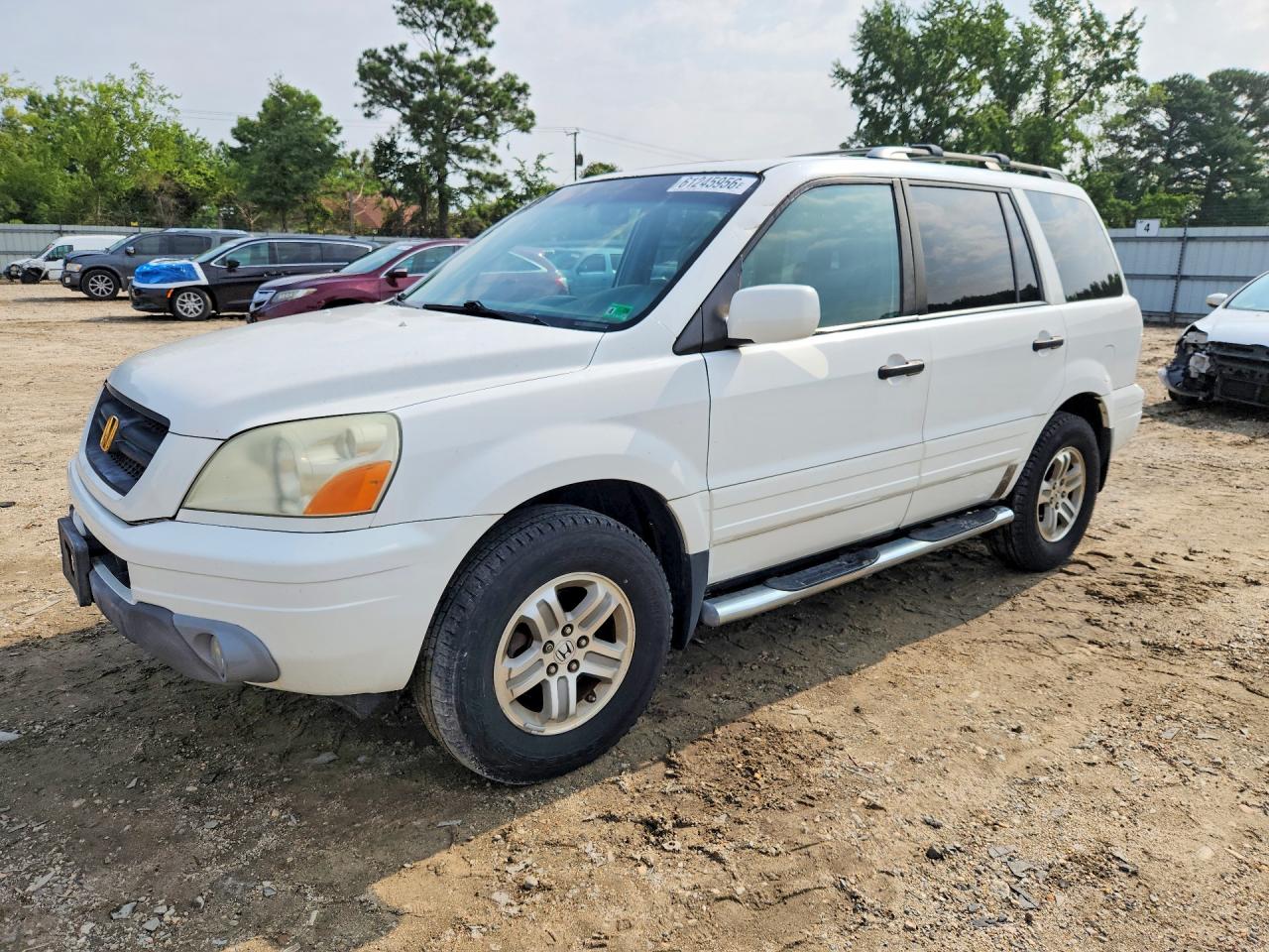 2005 Honda Pilot Exl White vin: 2HKYF18755H528510
