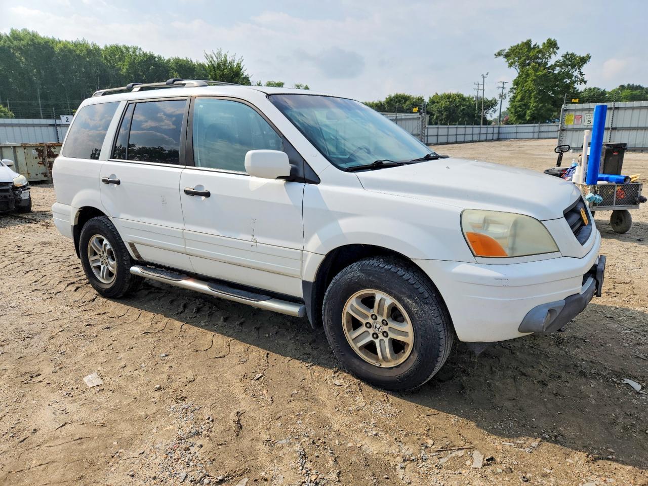 2005 Honda Pilot Exl White vin: 2HKYF18755H528510