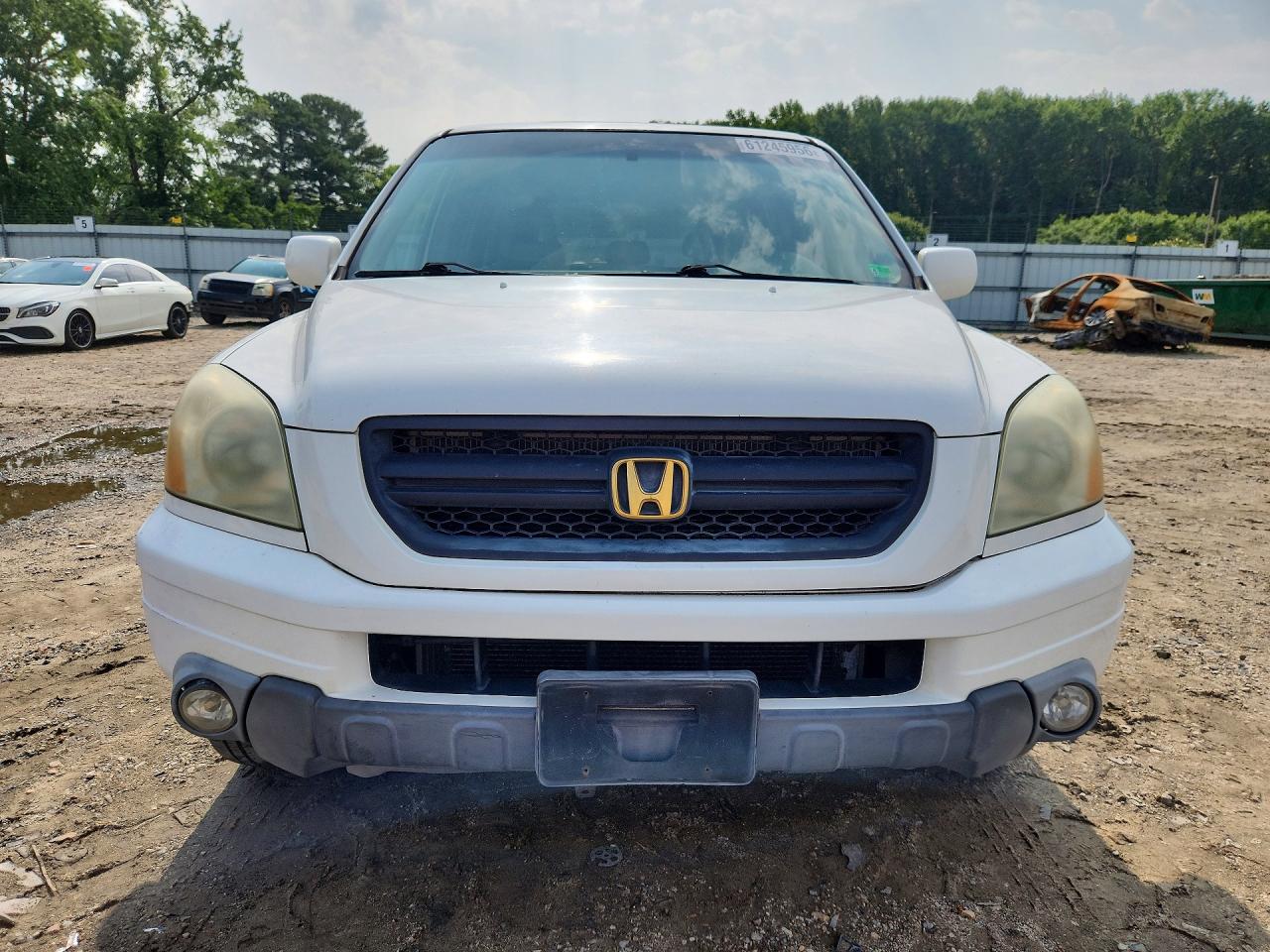 2005 Honda Pilot Exl White vin: 2HKYF18755H528510