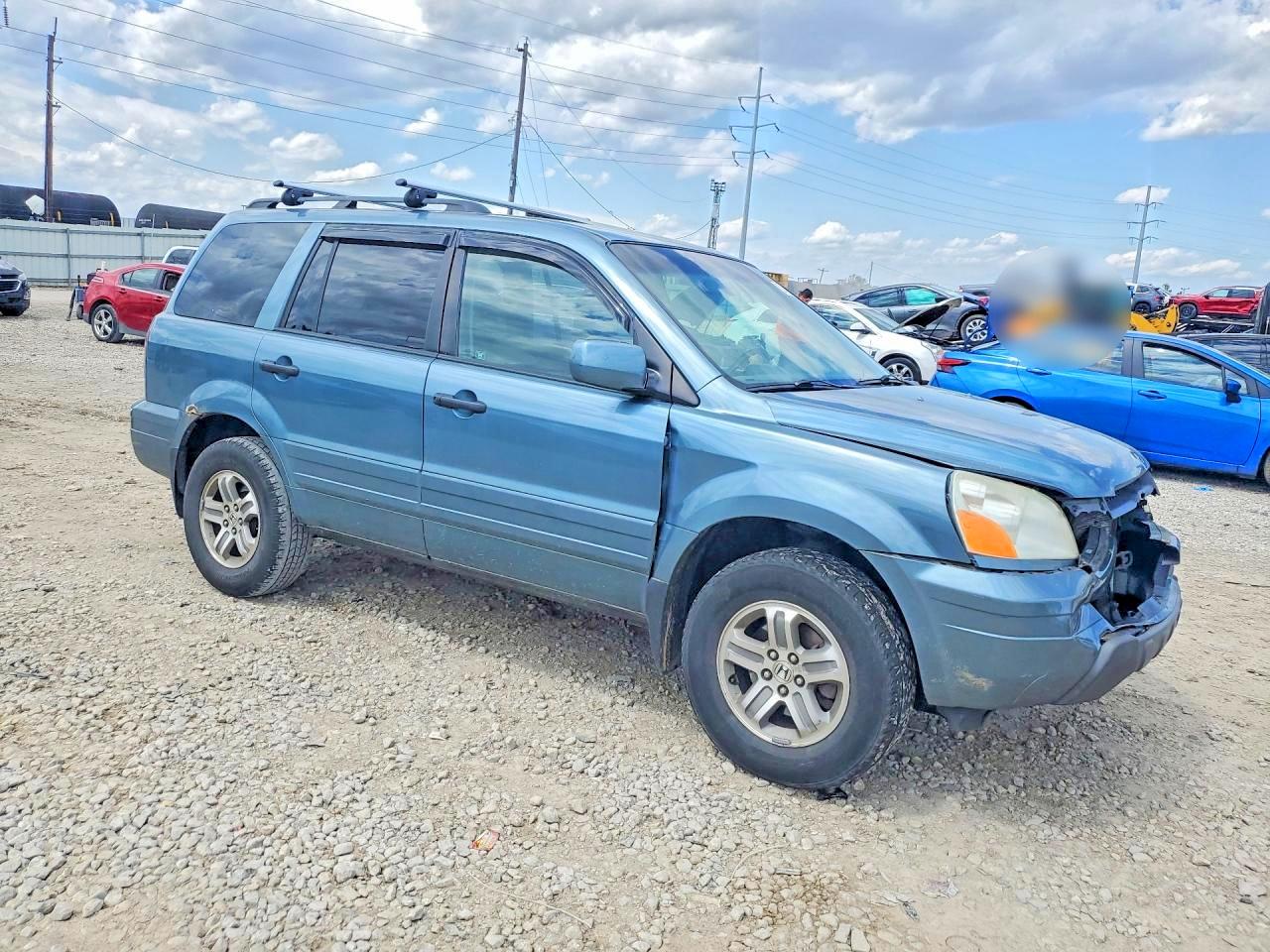 2005 Honda Pilot Exl Blue vin: 2HKYF18755H553438