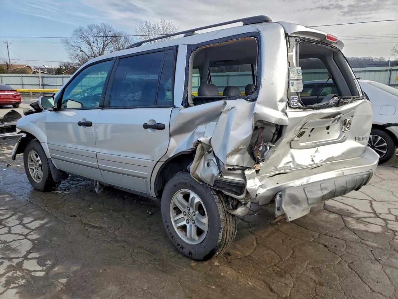 2005 Honda Pilot Exl Silver vin: 2HKYF18755H561555