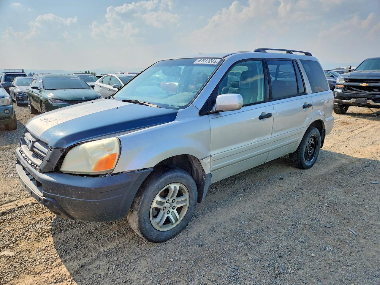 2003 Honda Pilot Exl Silver vin: 2HKYF18763H506397