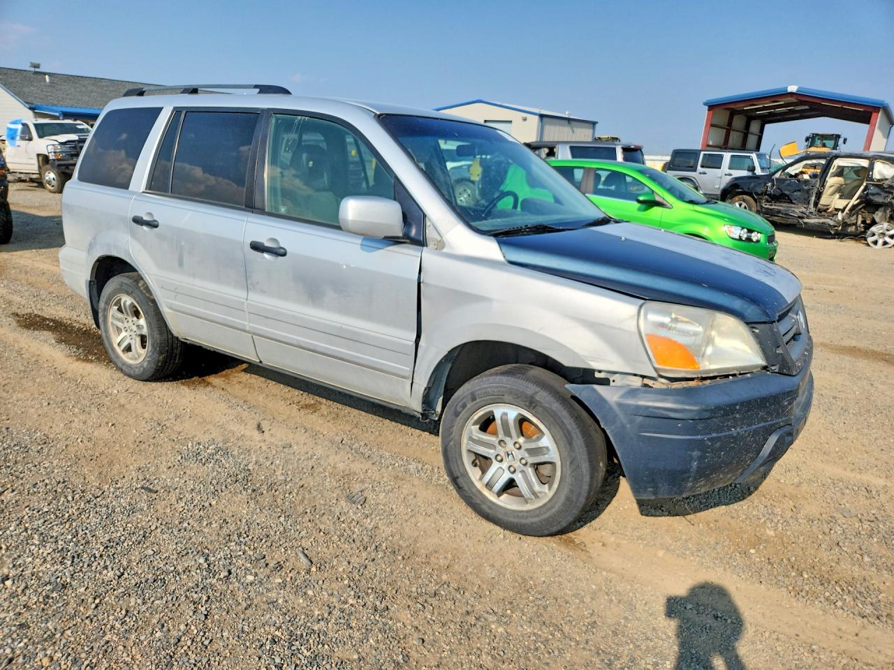 2003 Honda Pilot Exl Silver vin: 2HKYF18763H506397