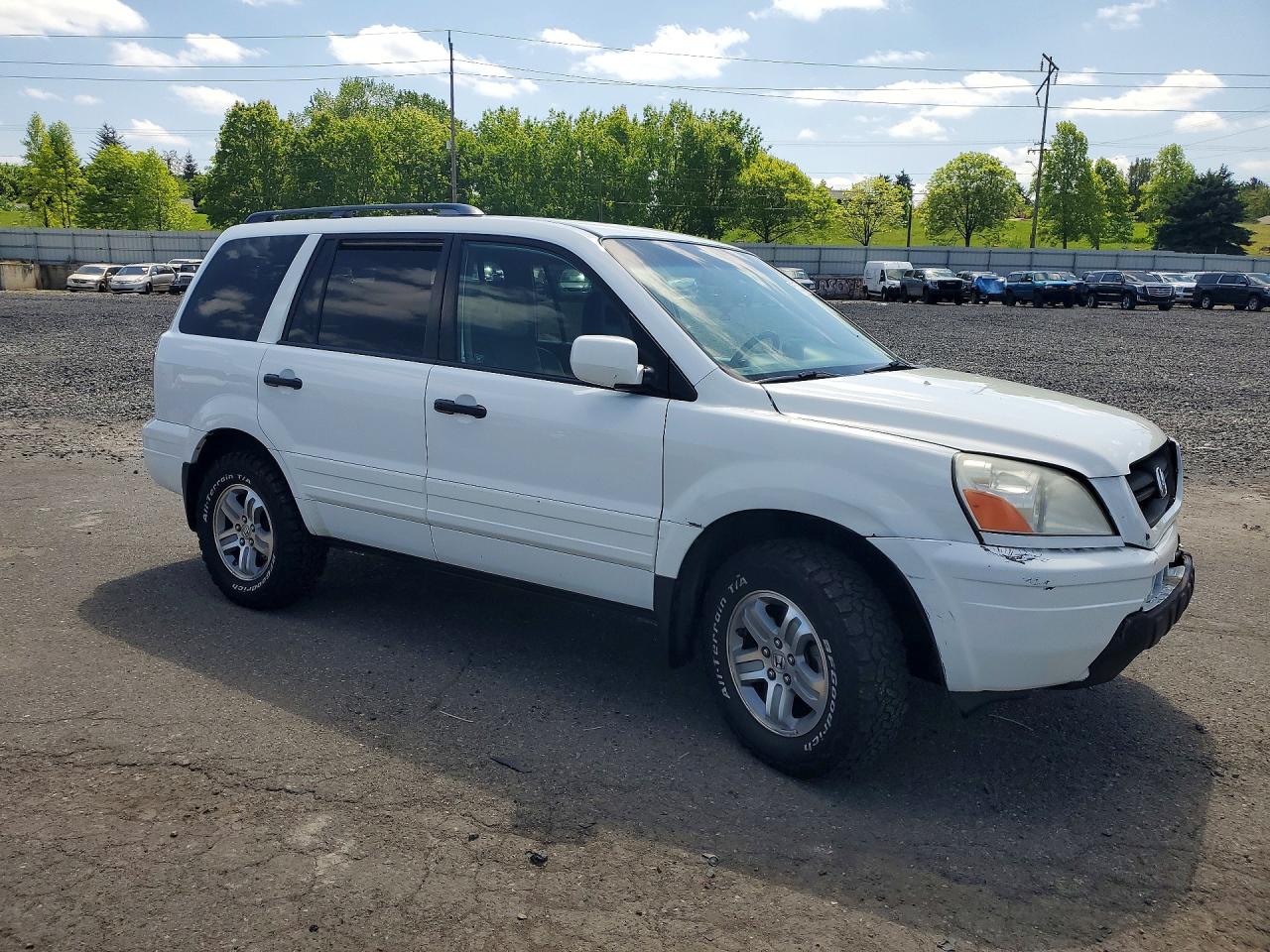 2005 Honda Pilot Exl White vin: 2HKYF18765H563587
