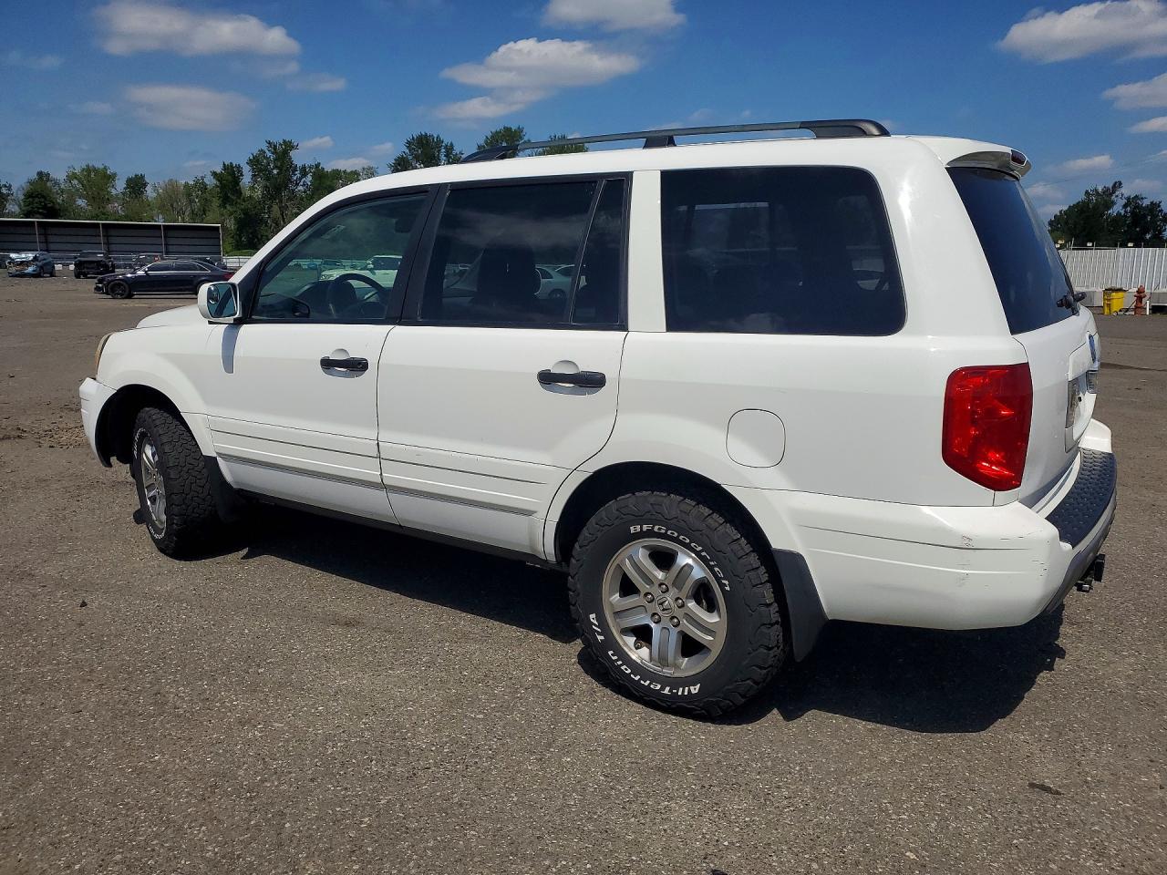 2005 Honda Pilot Exl White vin: 2HKYF18765H563587