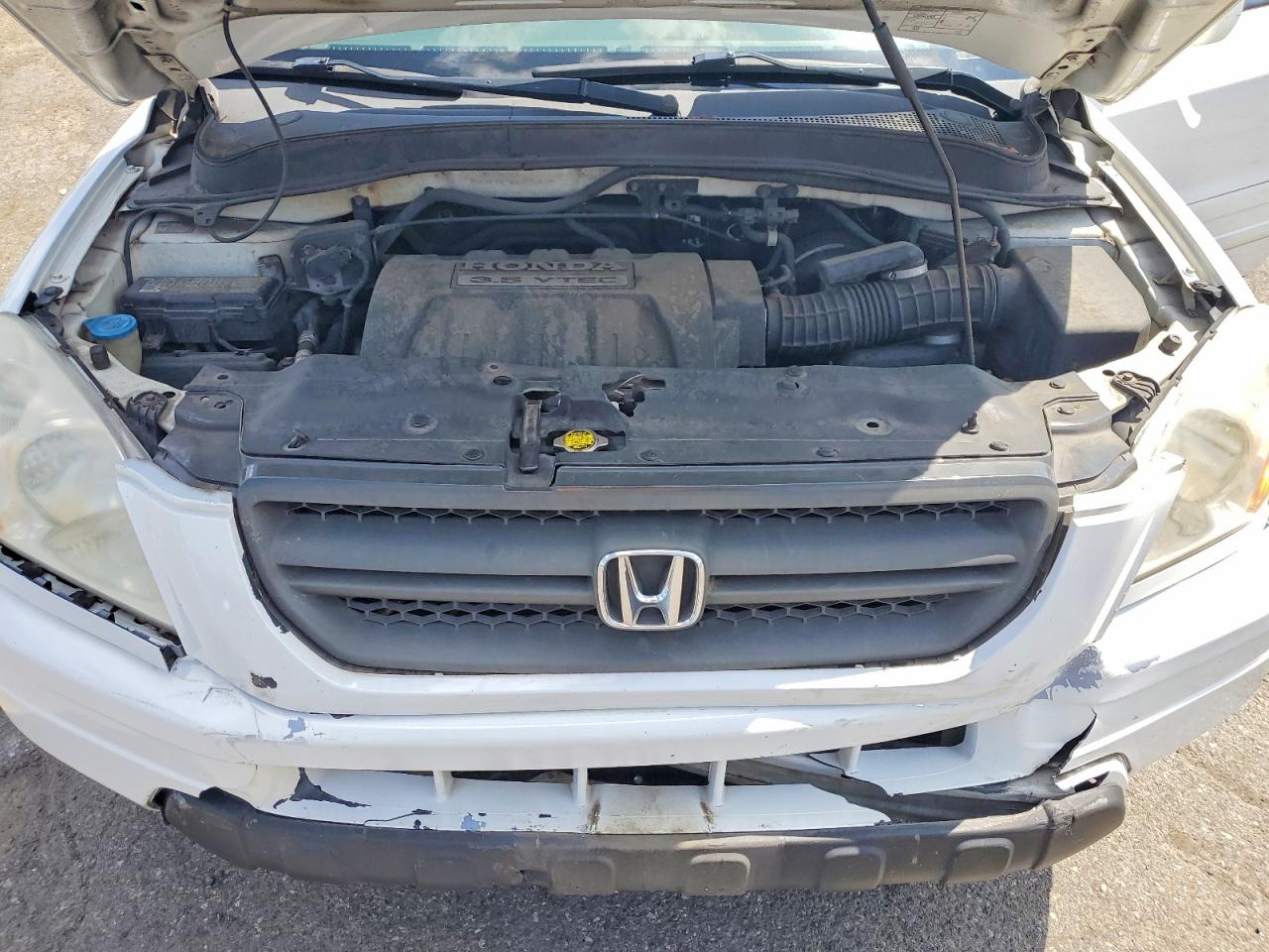 2005 Honda Pilot Exl White vin: 2HKYF18765H563587