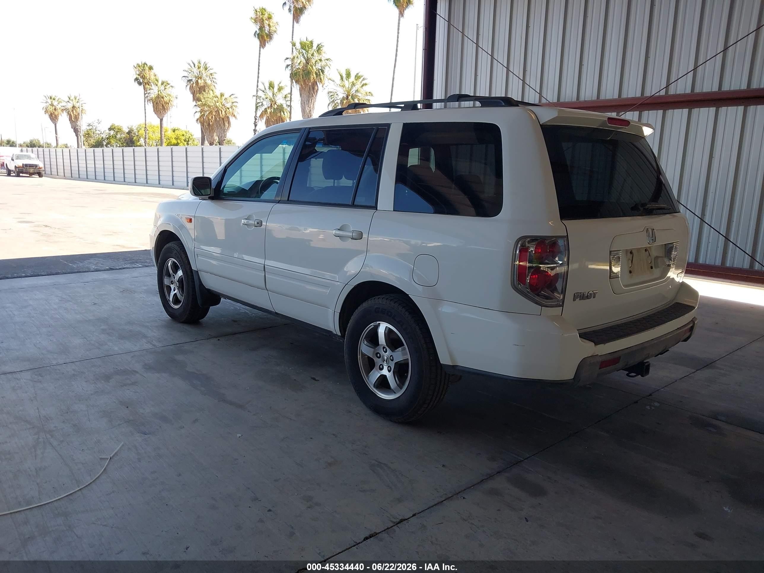 2006 Honda Pilot Ex-l White vin: 2HKYF18766H548203