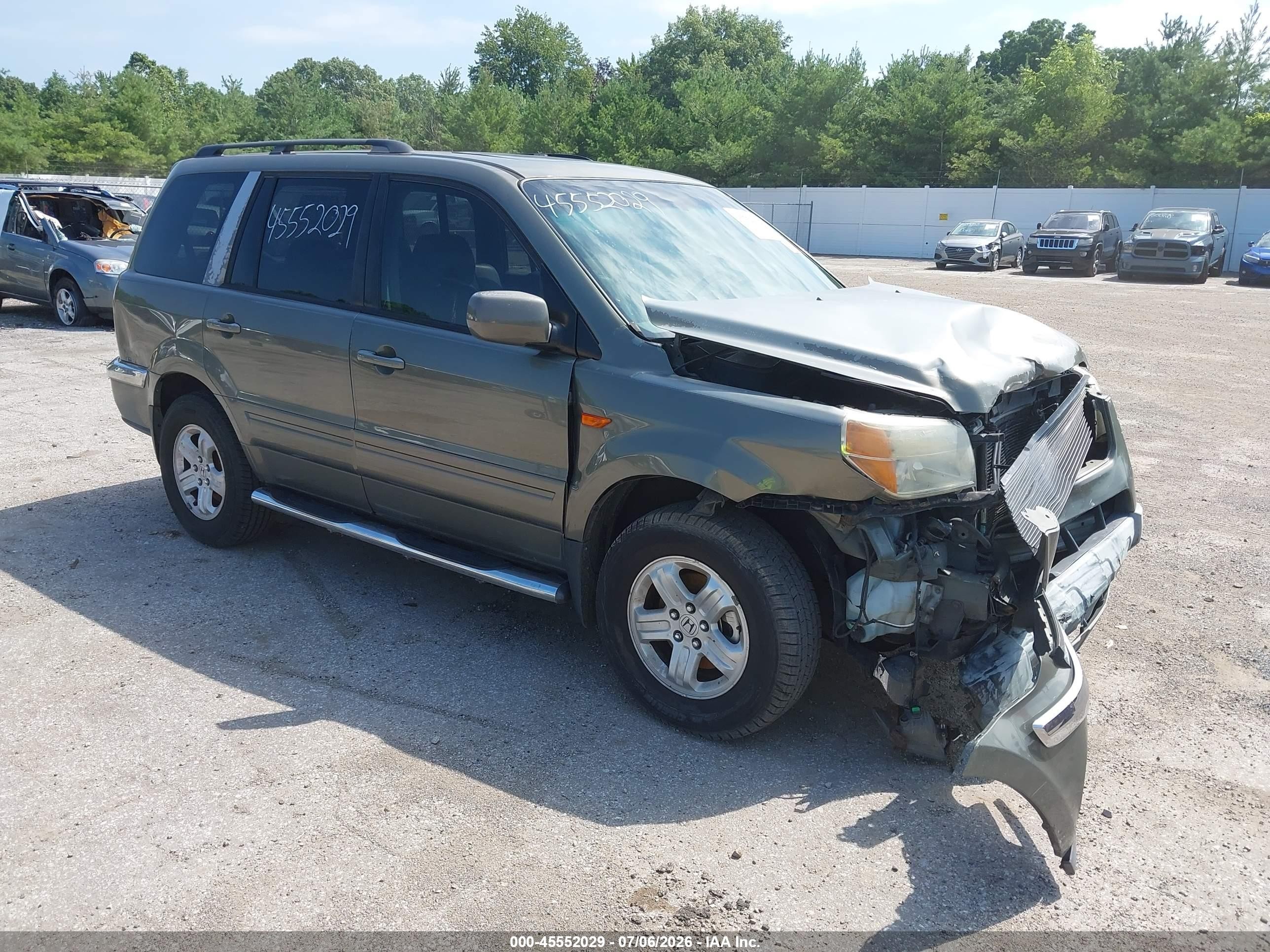 2007 Honda Pilot Ex-l Серый vin: 2HKYF18767H501755