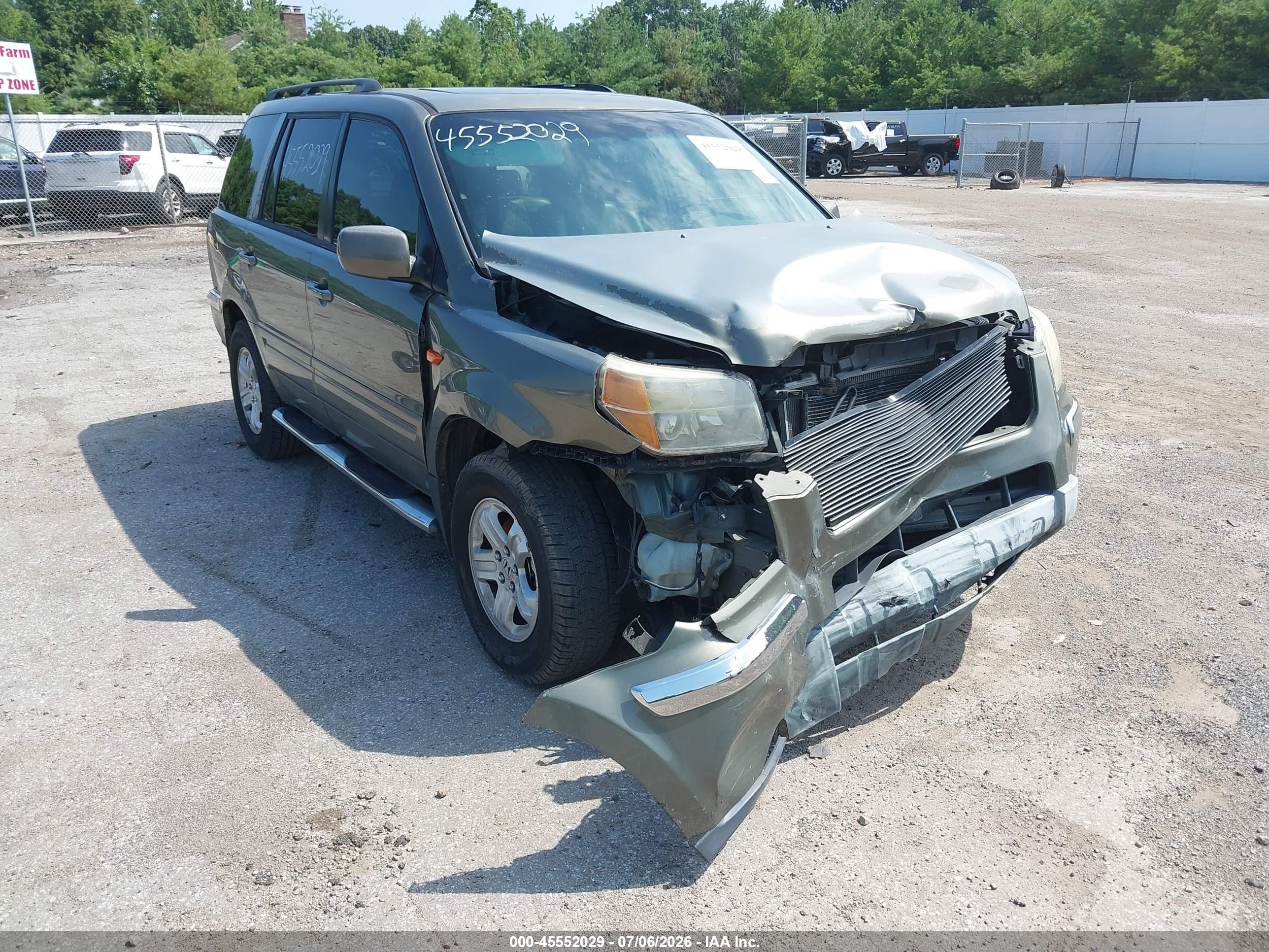 2007 Honda Pilot Ex-l Серый vin: 2HKYF18767H501755