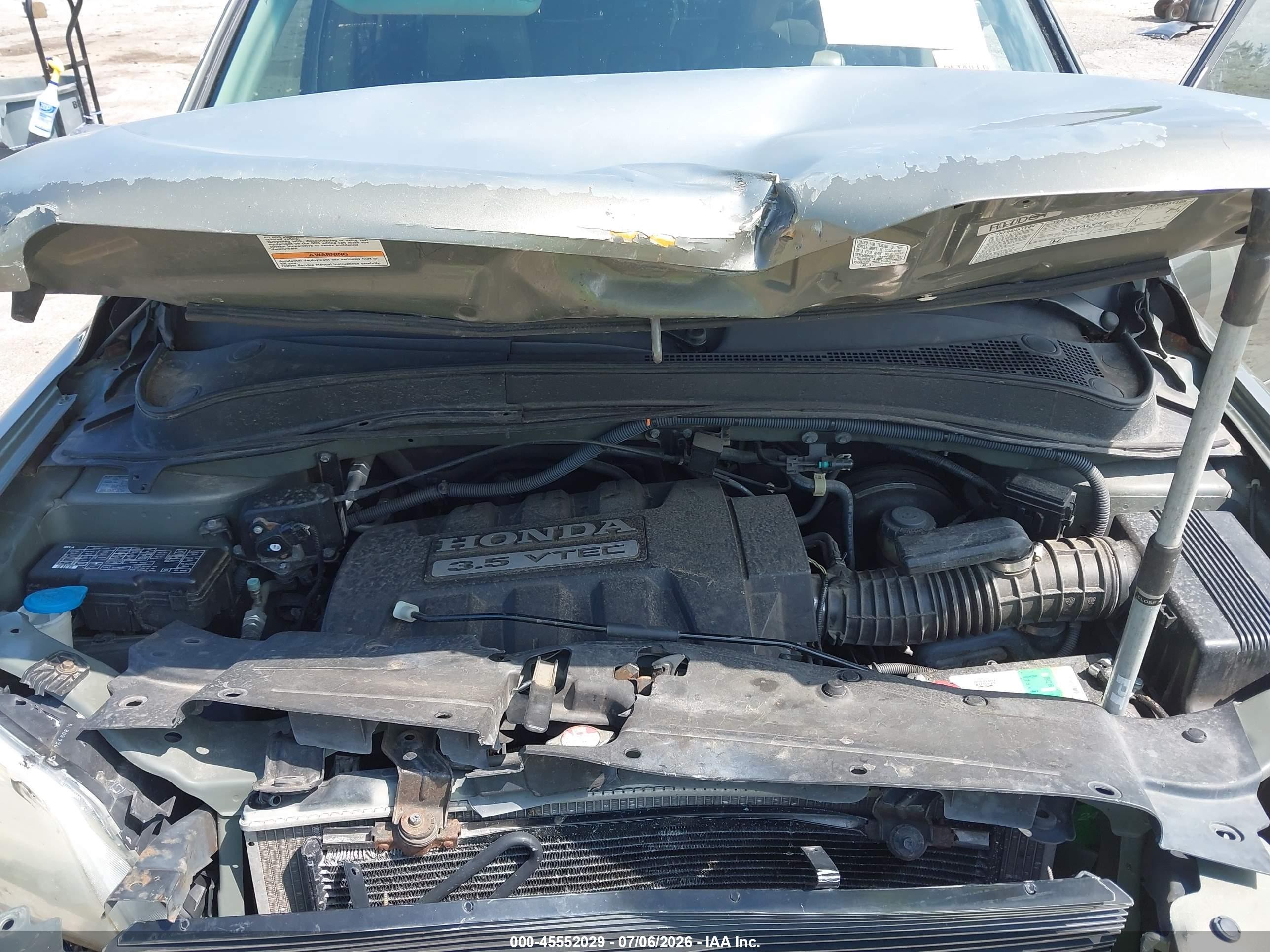 2007 Honda Pilot Ex-l Серый vin: 2HKYF18767H501755