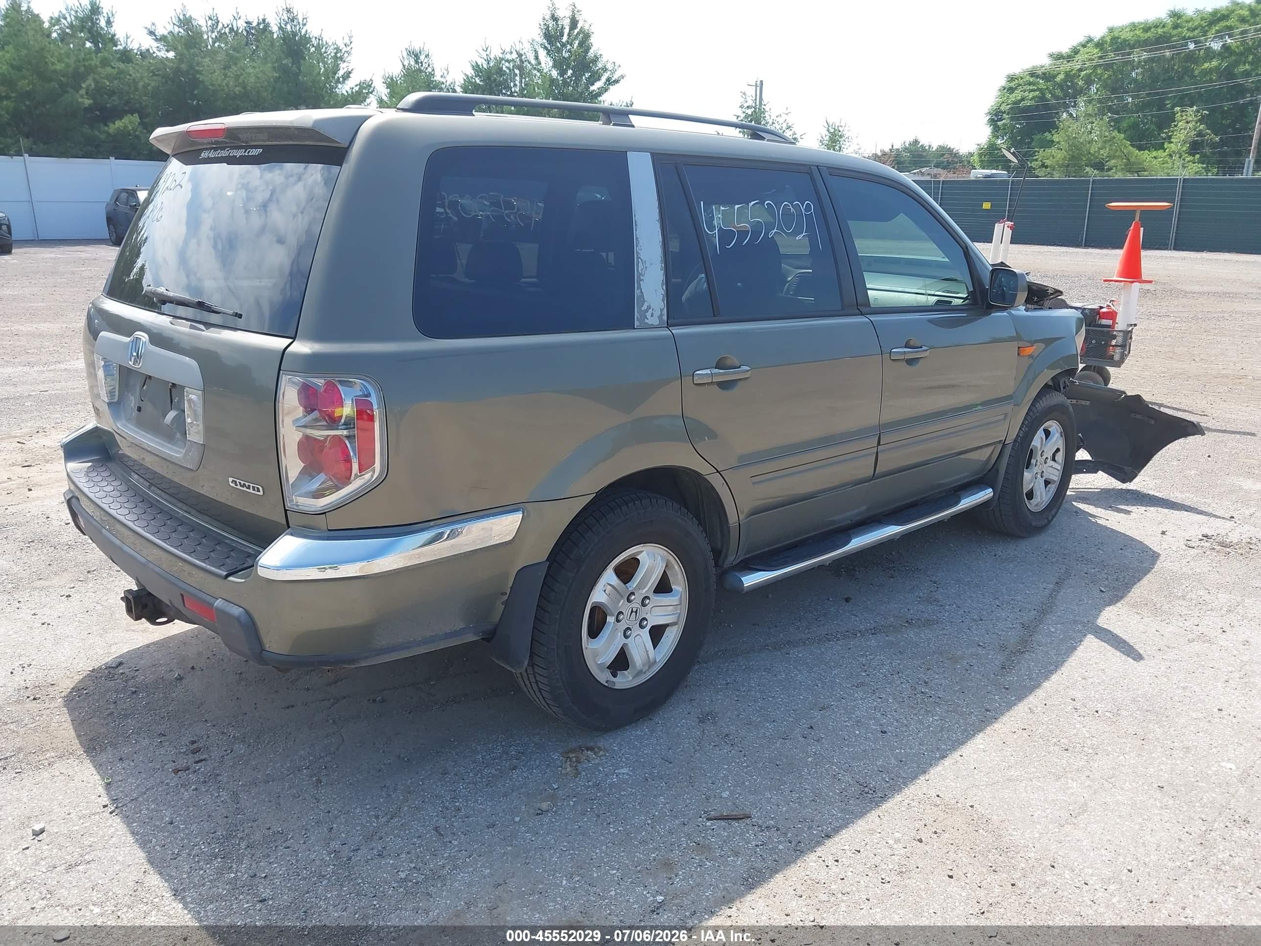 2007 Honda Pilot Ex-l Серый vin: 2HKYF18767H501755