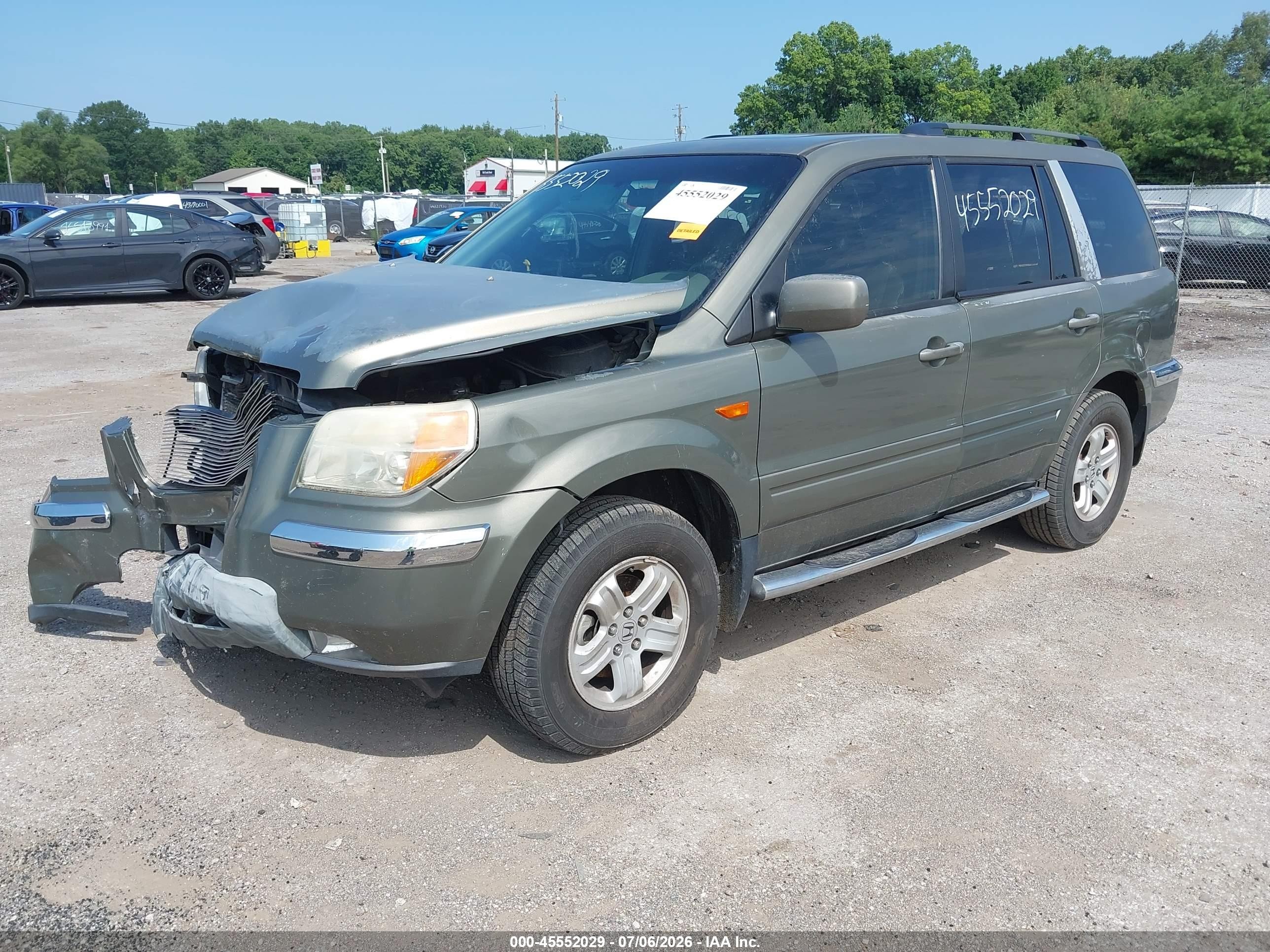 2007 Honda Pilot Ex-l Серый vin: 2HKYF18767H501755