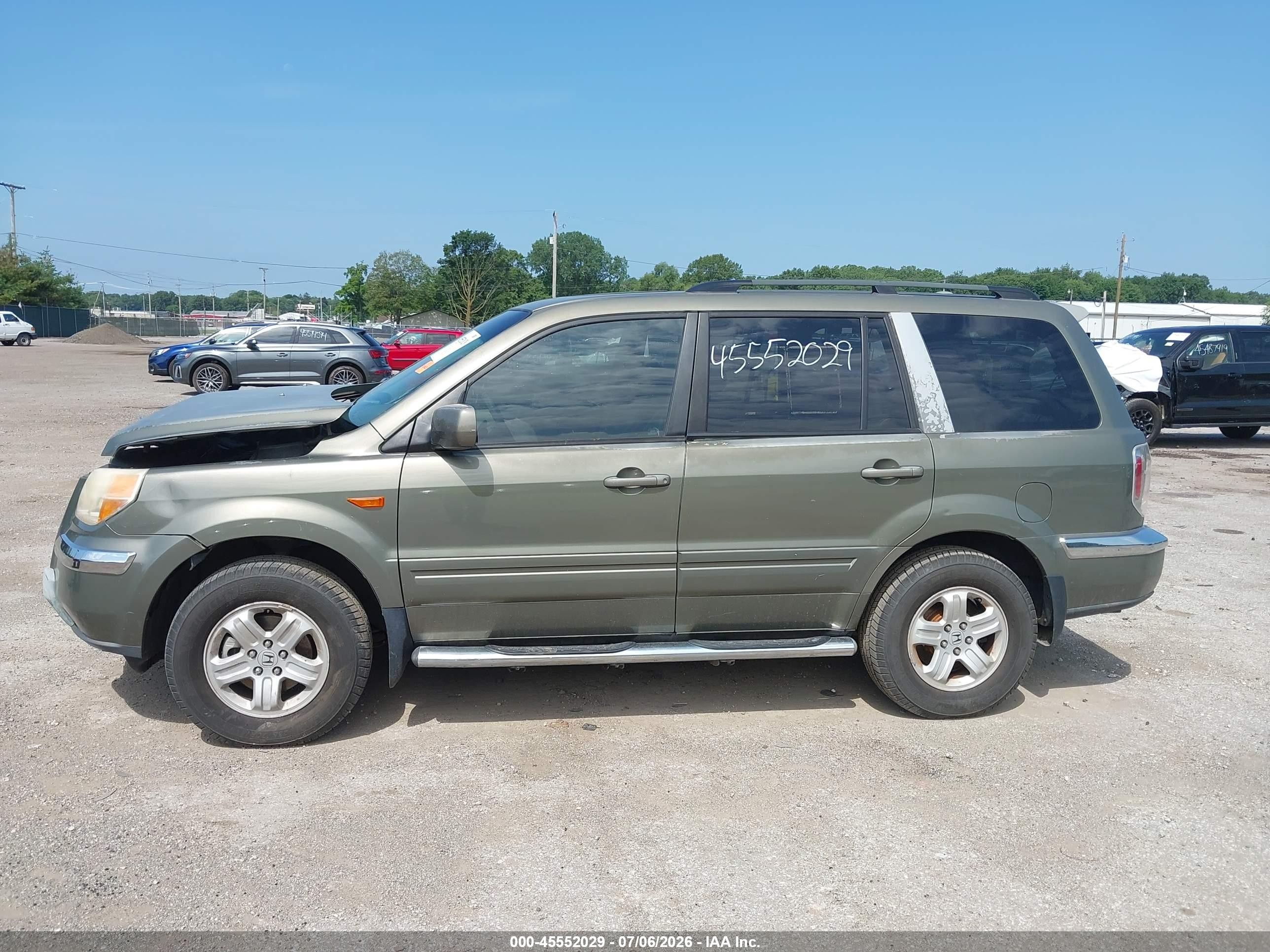 2007 Honda Pilot Ex-l Серый vin: 2HKYF18767H501755