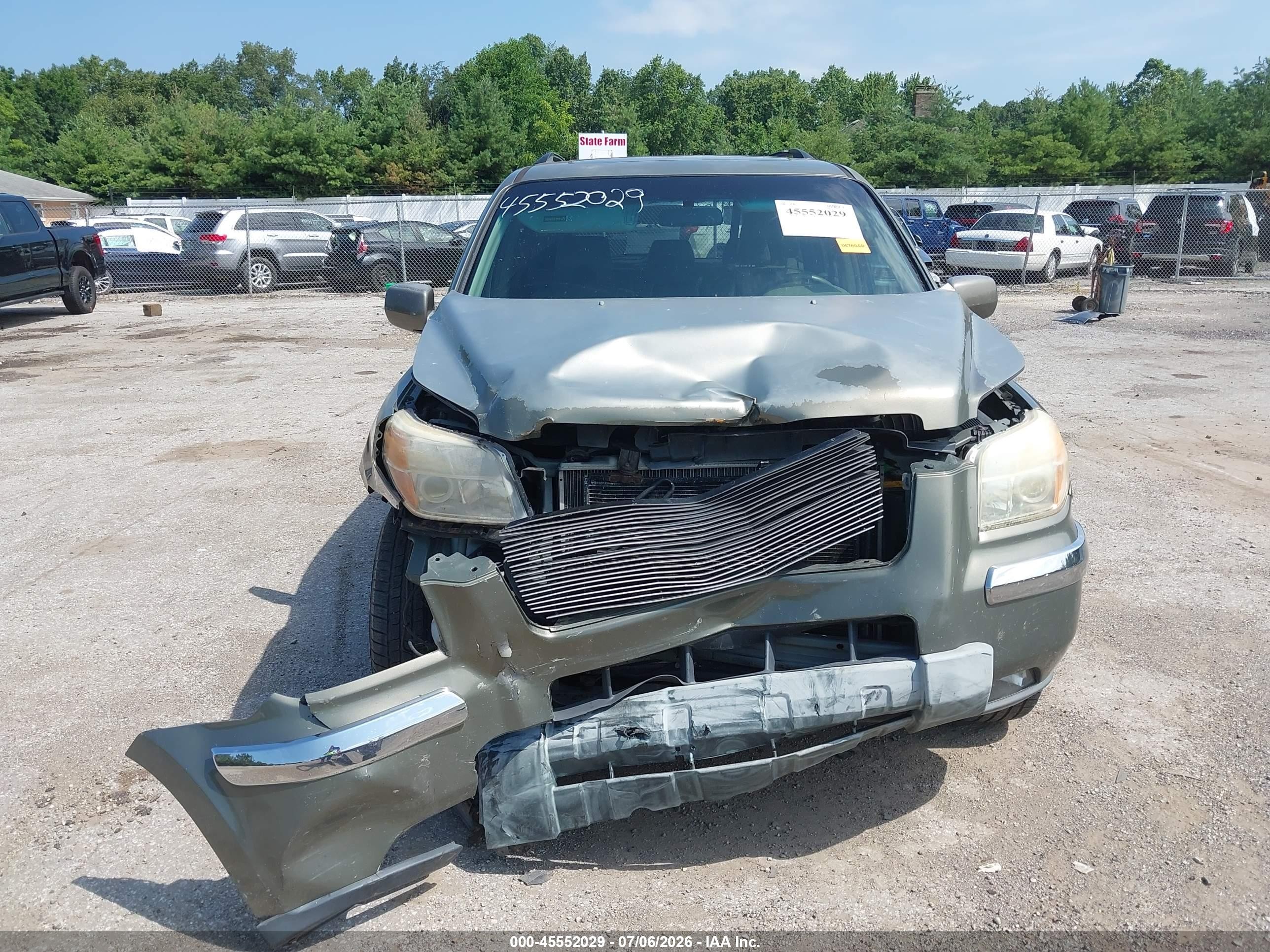 2007 Honda Pilot Ex-l Серый vin: 2HKYF18767H501755
