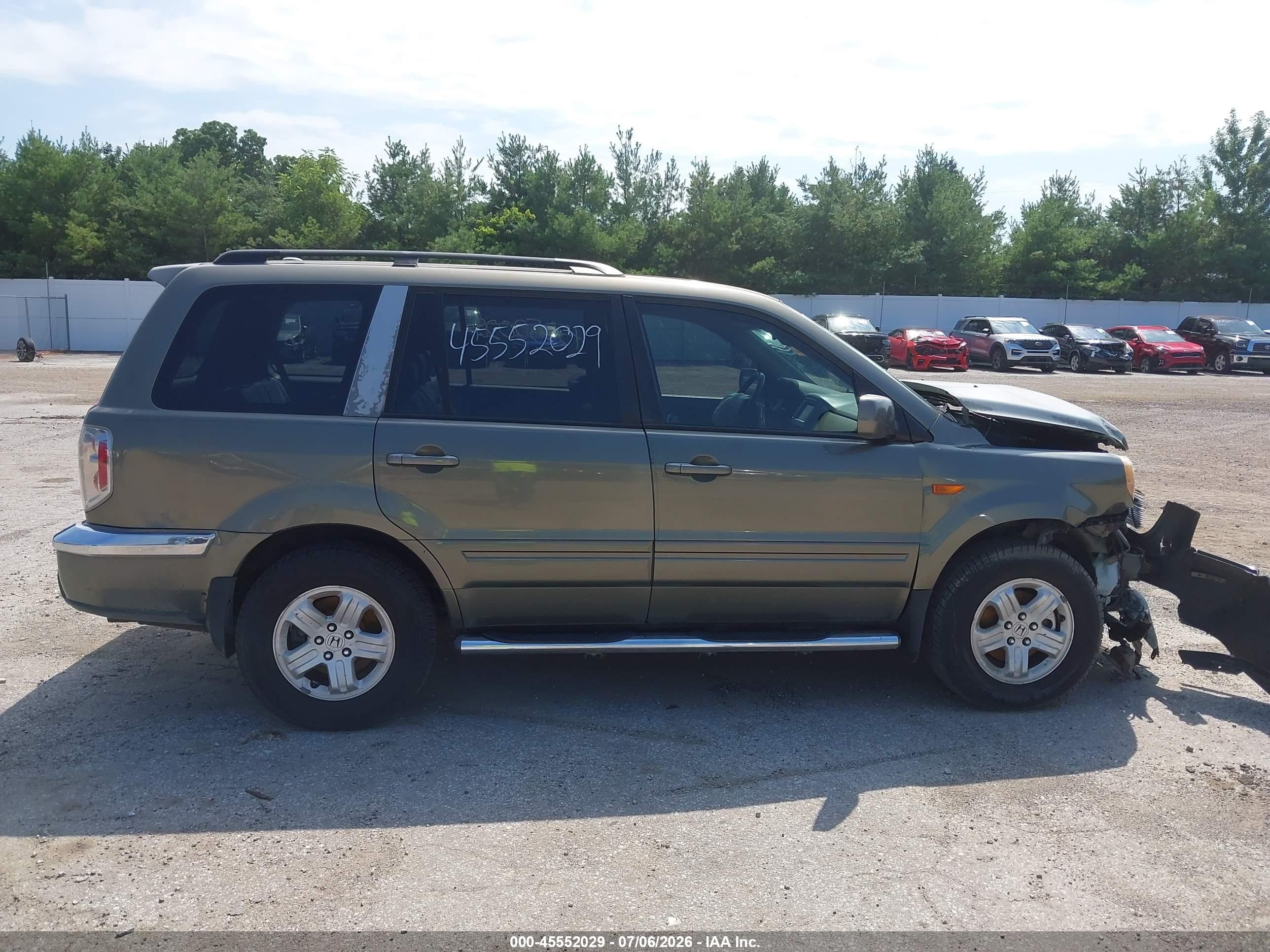 2007 Honda Pilot Ex-l Серый vin: 2HKYF18767H501755