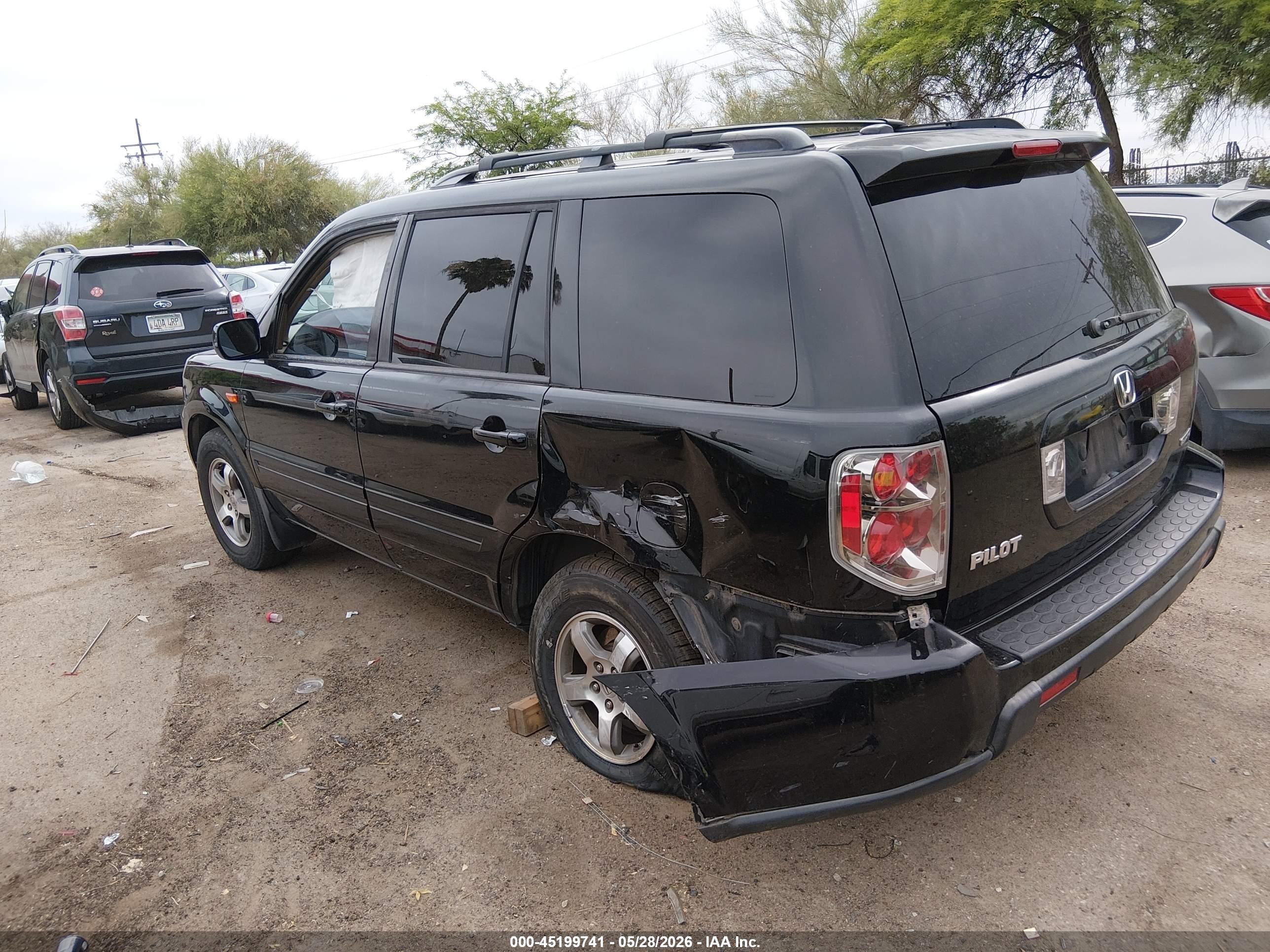 2007 Honda Pilot Ex-l Black vin: 2HKYF18767H534738