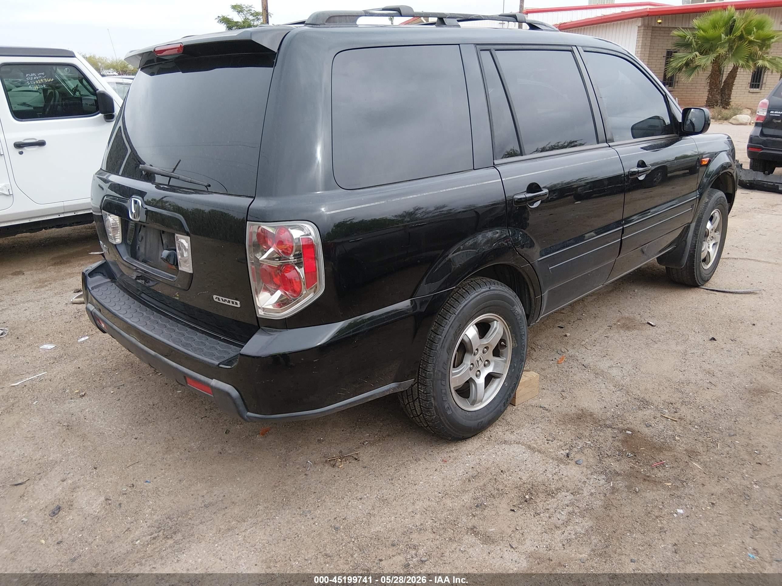 2007 Honda Pilot Ex-l Black vin: 2HKYF18767H534738