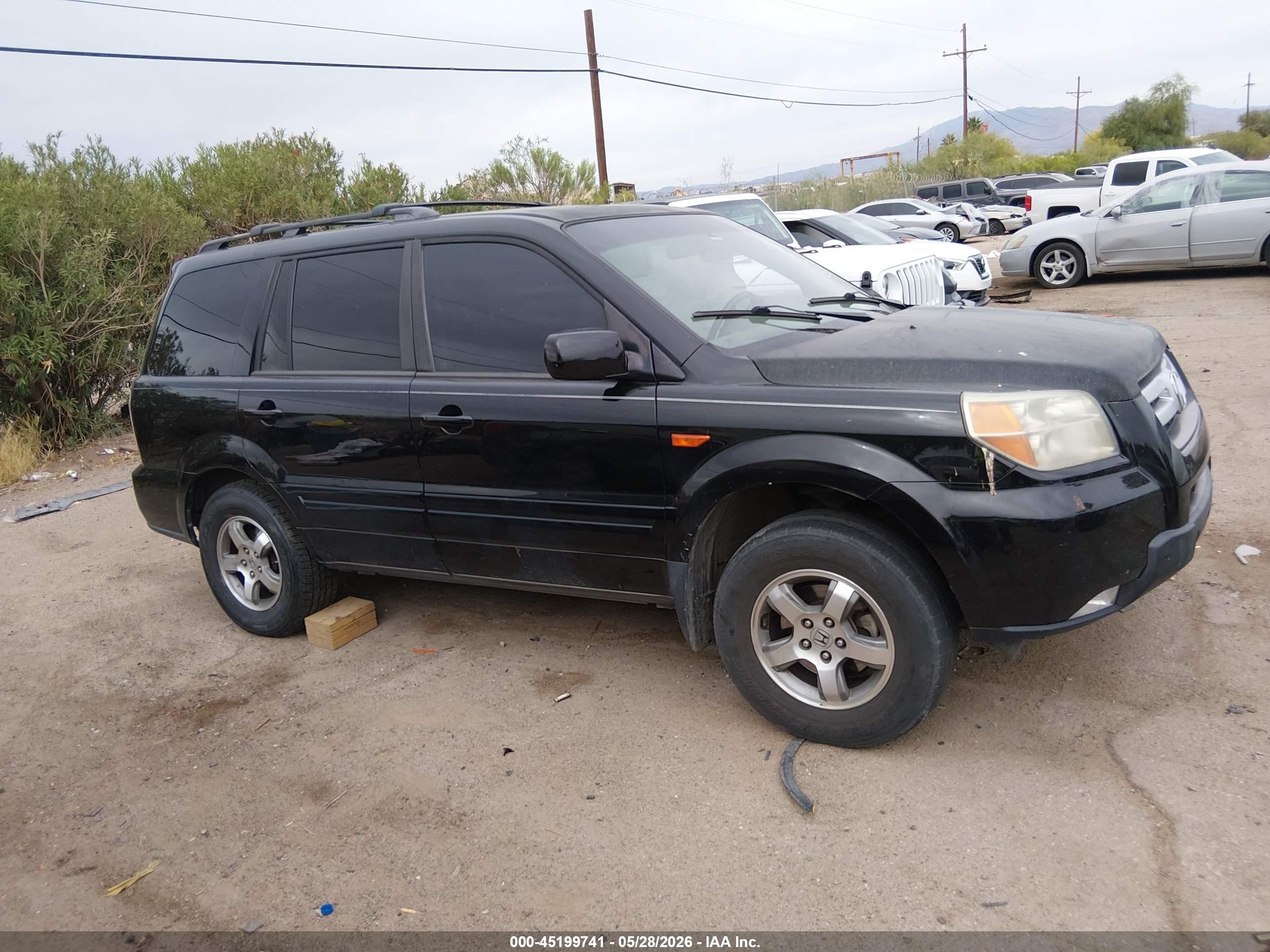 2007 Honda Pilot Ex-l Black vin: 2HKYF18767H534738
