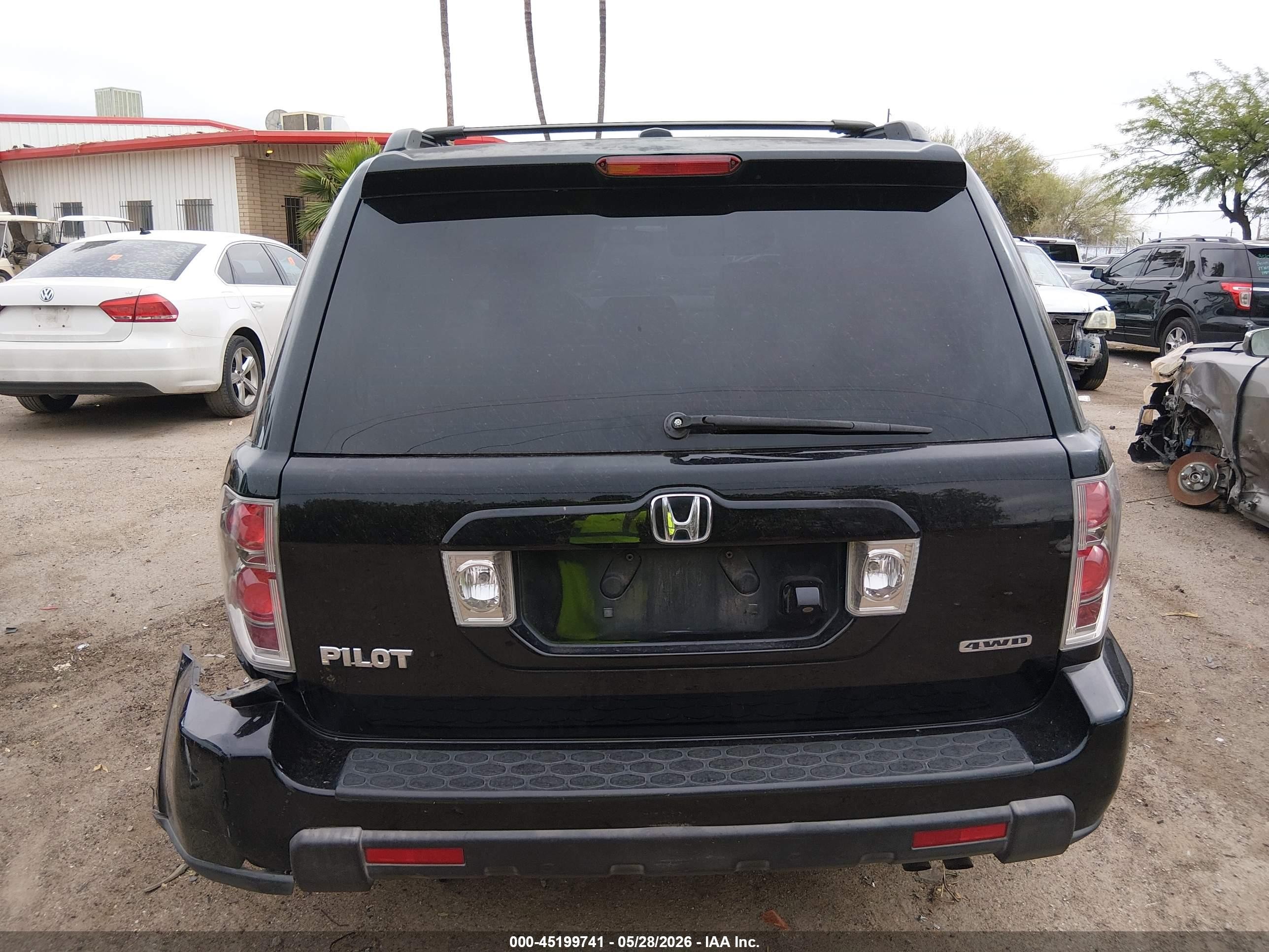 2007 Honda Pilot Ex-l Black vin: 2HKYF18767H534738