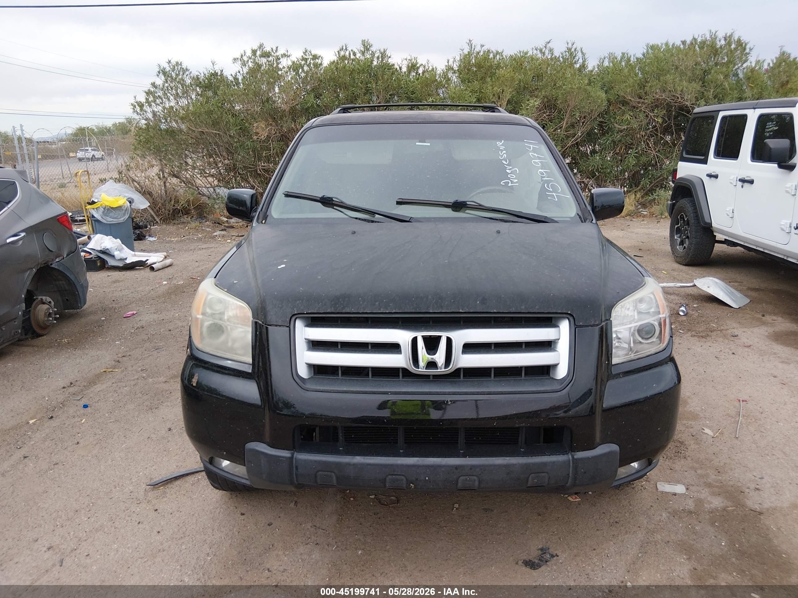 2007 Honda Pilot Ex-l Black vin: 2HKYF18767H534738
