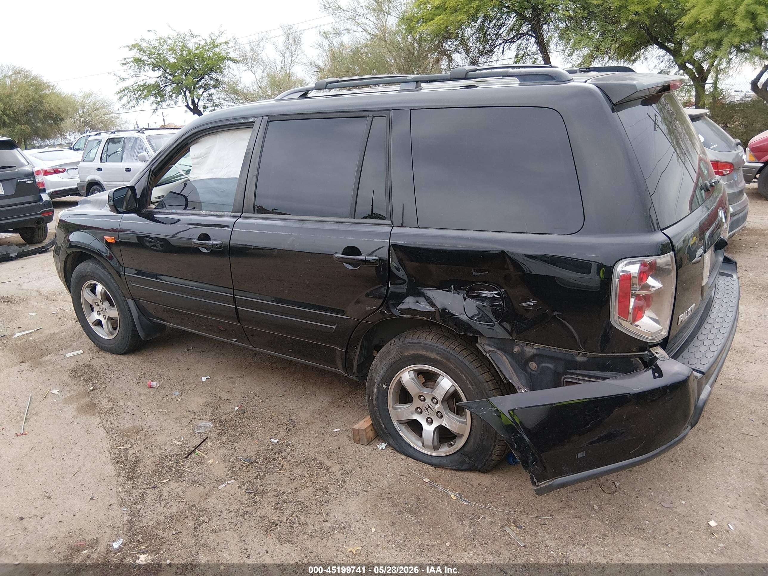 2007 Honda Pilot Ex-l Black vin: 2HKYF18767H534738