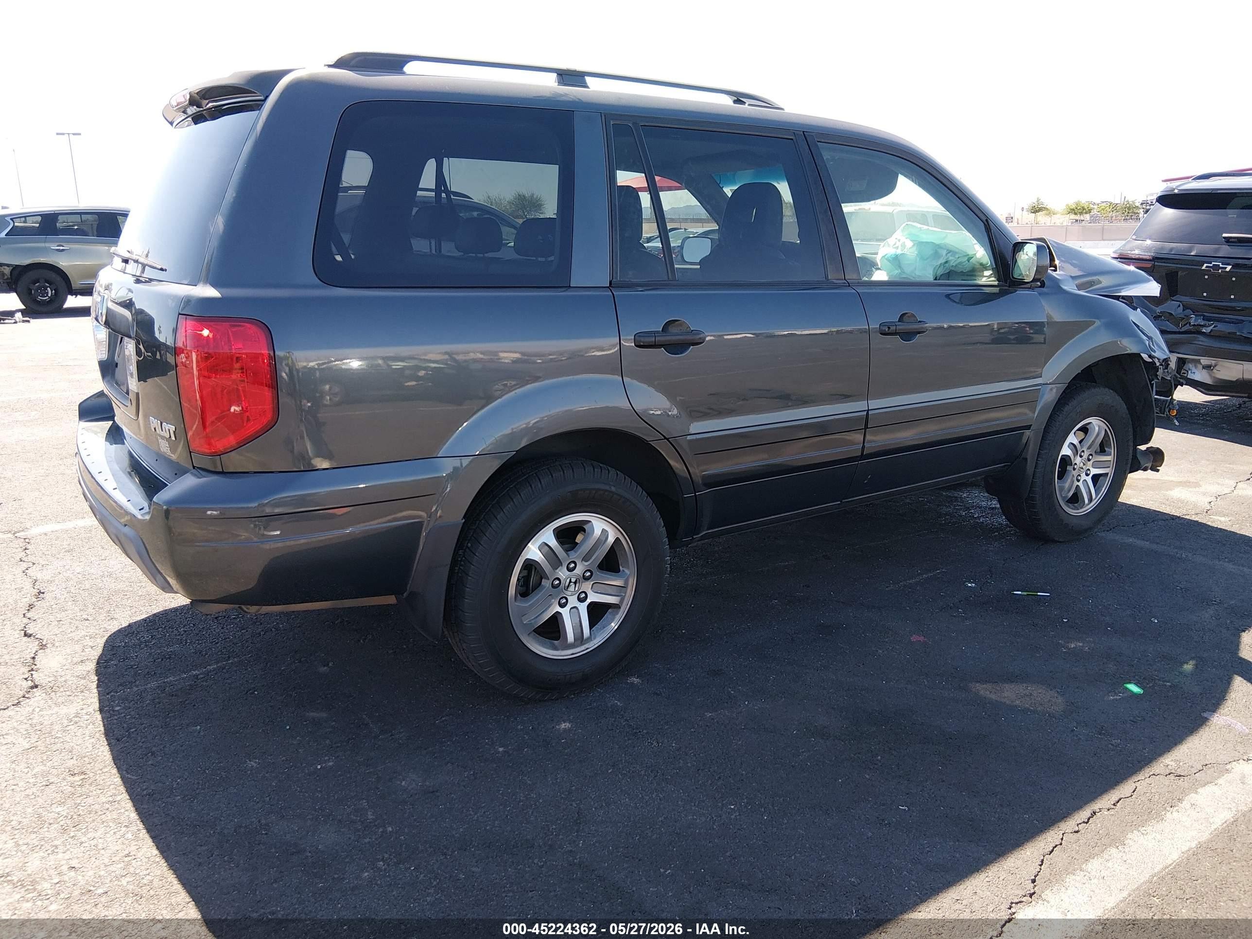 2003 Honda Pilot Ex-l Gray vin: 2HKYF18773H542406