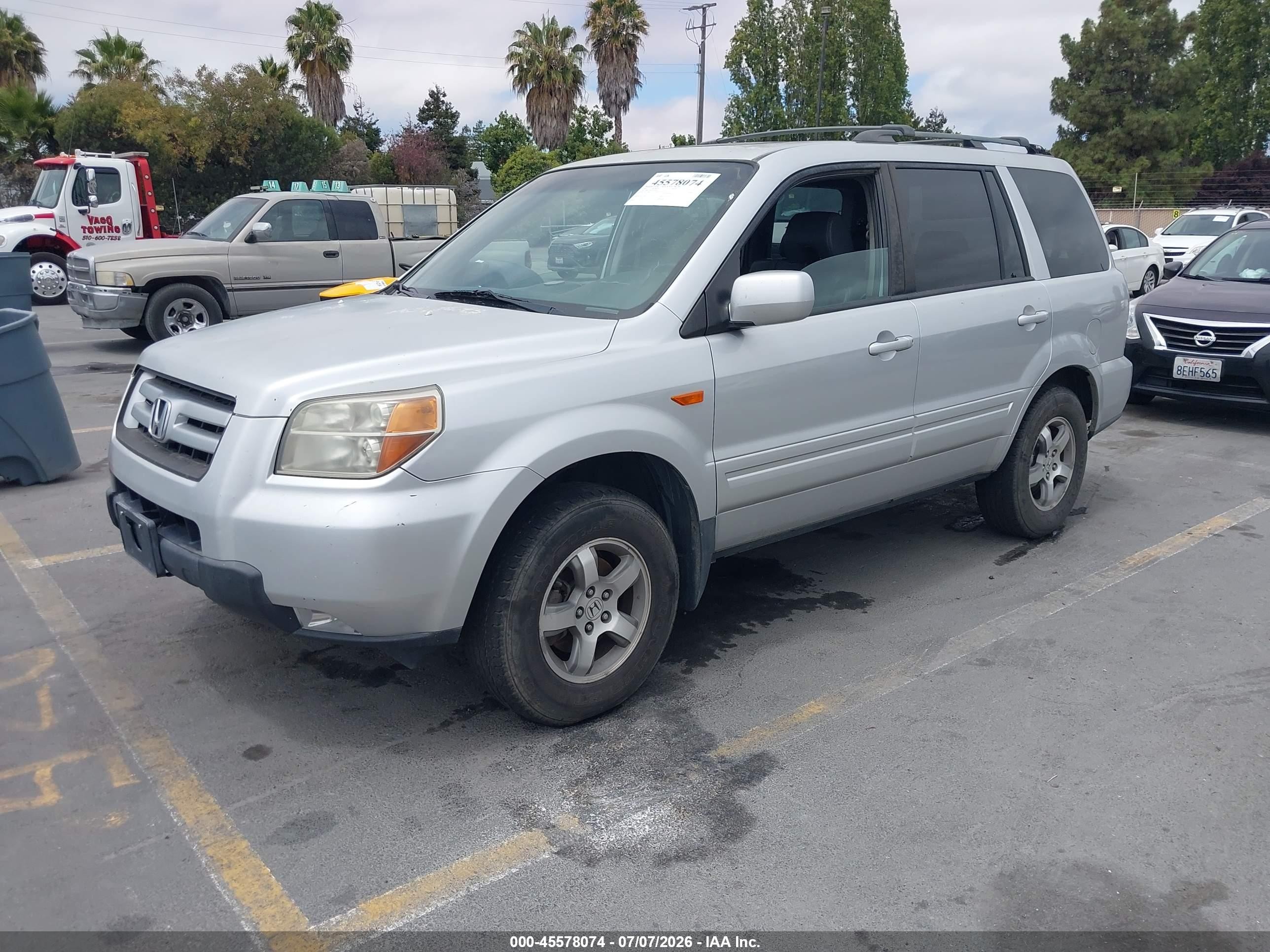 2007 Honda Pilot Ex-l Silver vin: 2HKYF18777H505636